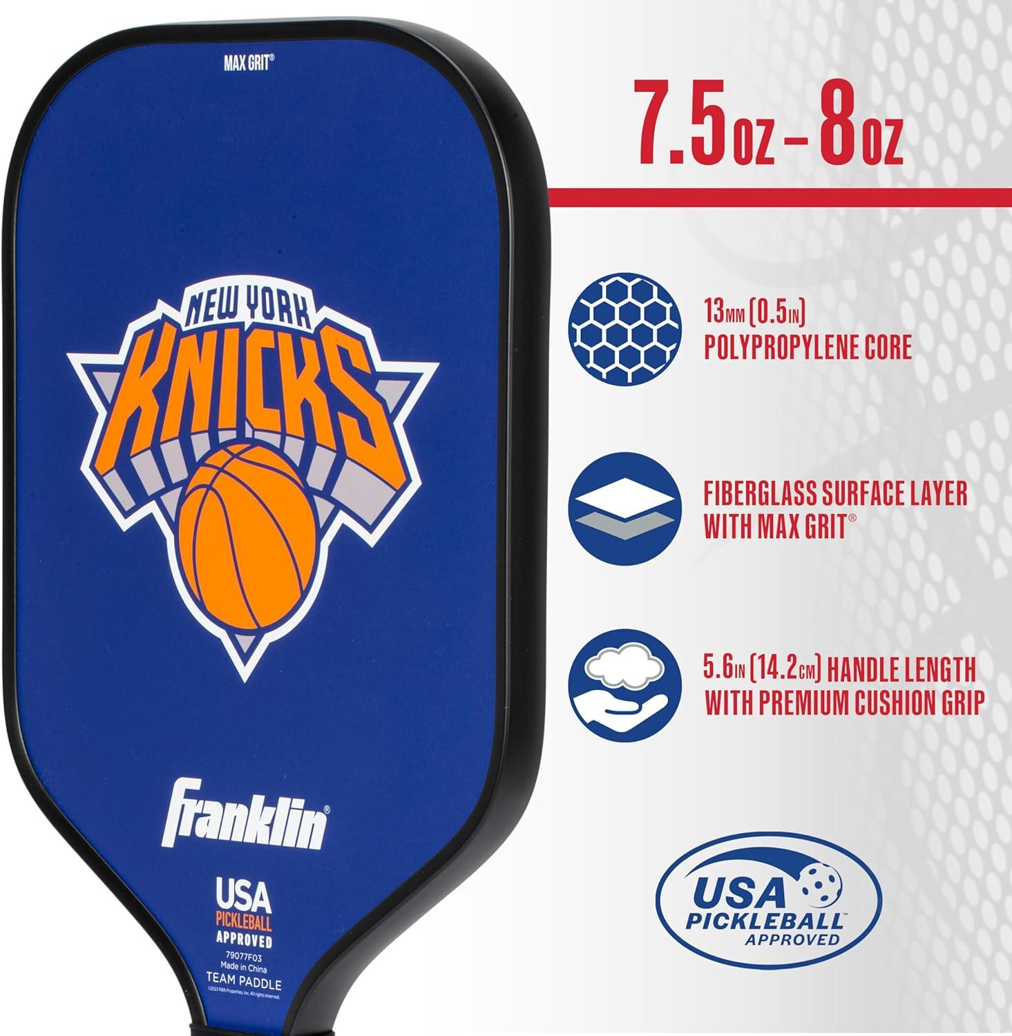 imageFranklin Sports NBA Team Pickleball Paddles Official NBA Basketball Team Logo Pickleball Paddles Signature Series 13MM Pickleball Paddle with MaxGrit USA Pickleball USAPA ApprovedNew York Knicks
