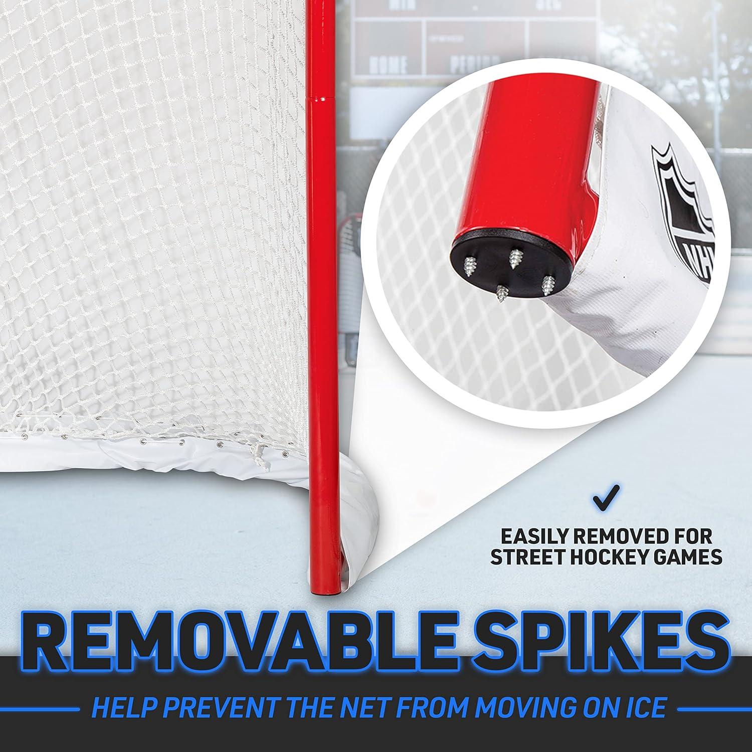 imageFranklin Sports NHL Ice Street Hockey Goal The Cage Official Size Premium Steel Hockey Net Regulation Goal with 175quot Steel Pipes 72 x 48 Inch