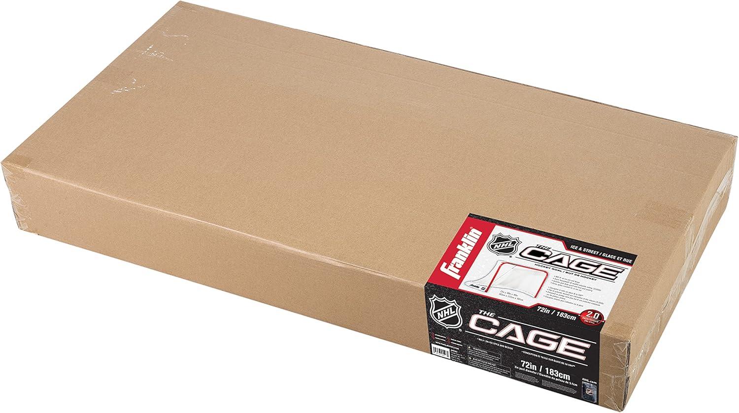 imageFranklin Sports NHL Ice Street Hockey Goal The Cage Official Size Premium Steel Hockey Net Regulation Goal with 175quot Steel Pipes 72 x 48 Inch