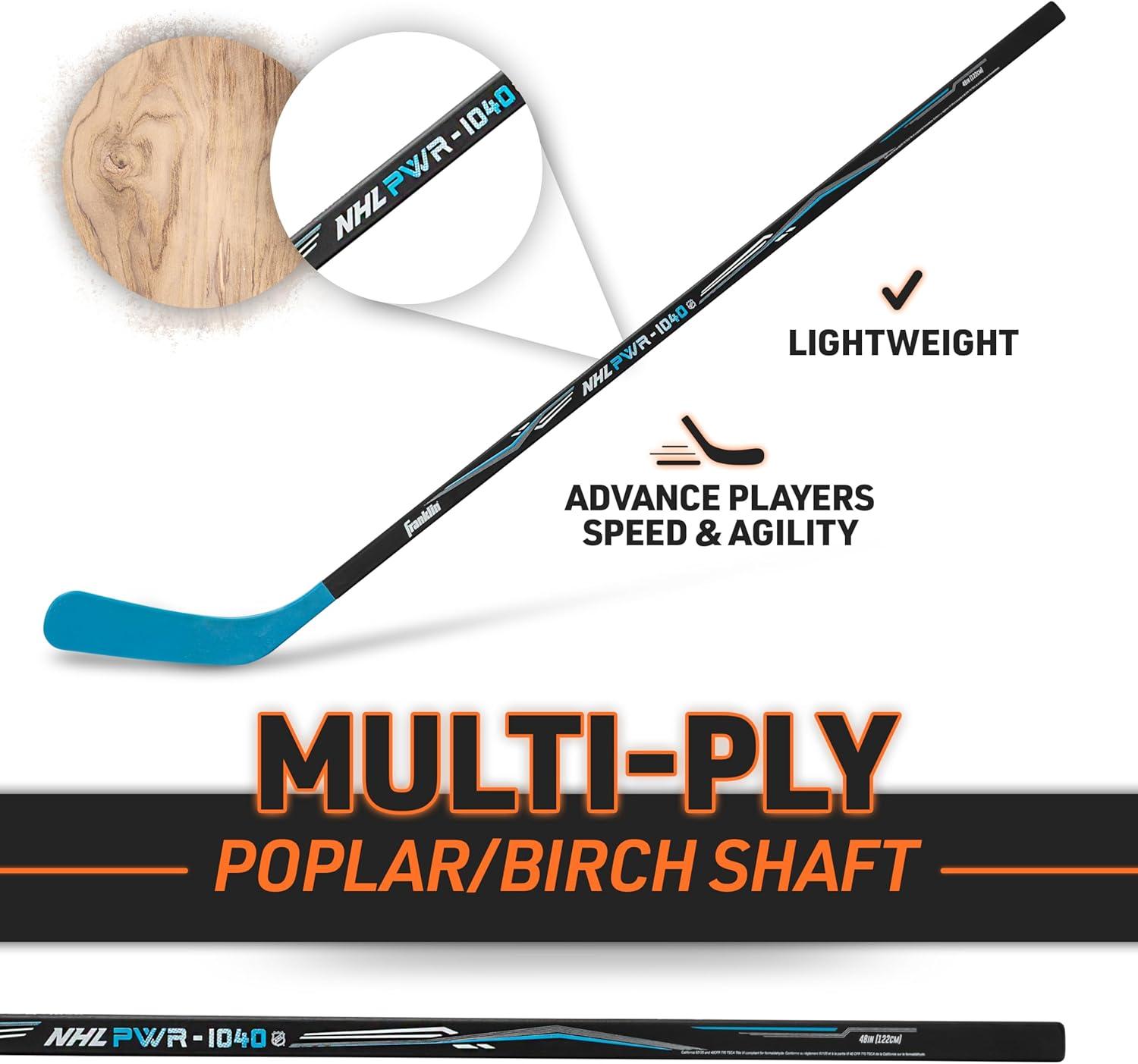 imageFranklin Sports NHL Kids Street Hockey Sticks Youth Junior Senior Sticks Right Left Handed 40quot 48quot 56quotBlueBlack