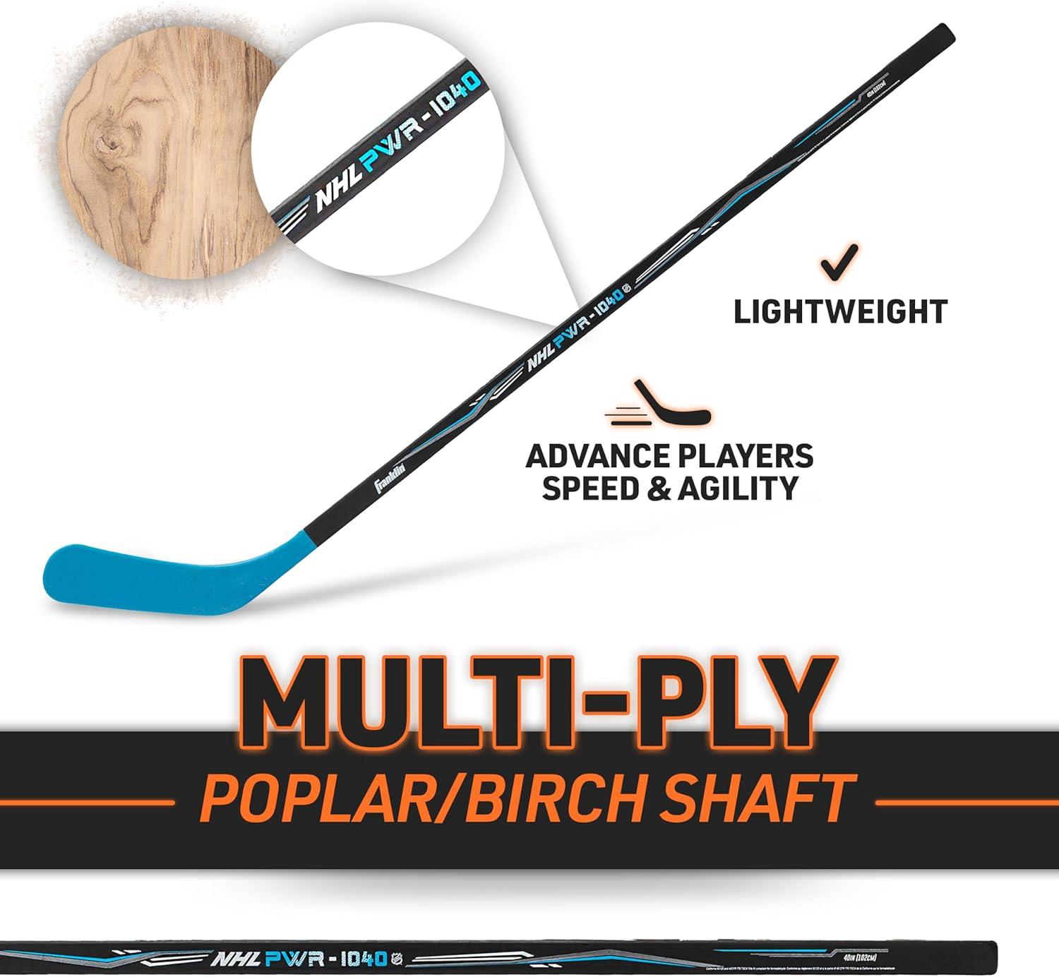 imageFranklin Sports NHL Kids Street Hockey Sticks Youth Junior Senior Sticks Right Left Handed 40quot 48quot 56quotBlueBlack