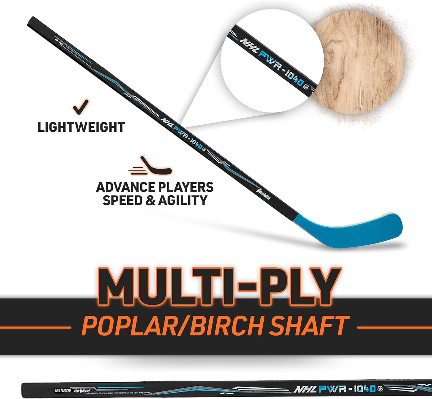 imageFranklin Sports NHL Kids Street Hockey Sticks Youth Junior Senior Sticks Right Left Handed 40quot 48quot 56quotBlueBlack