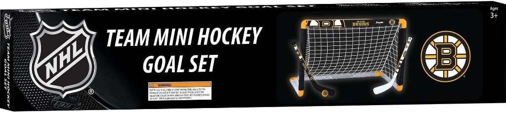 imageFranklin Sports NHL Mini Hockey Set Kids Indoor Knee Hockey Goal Ball 2 Stick Combo Youth Team Indoor Toy Set Official Ages 3Boston Bruins