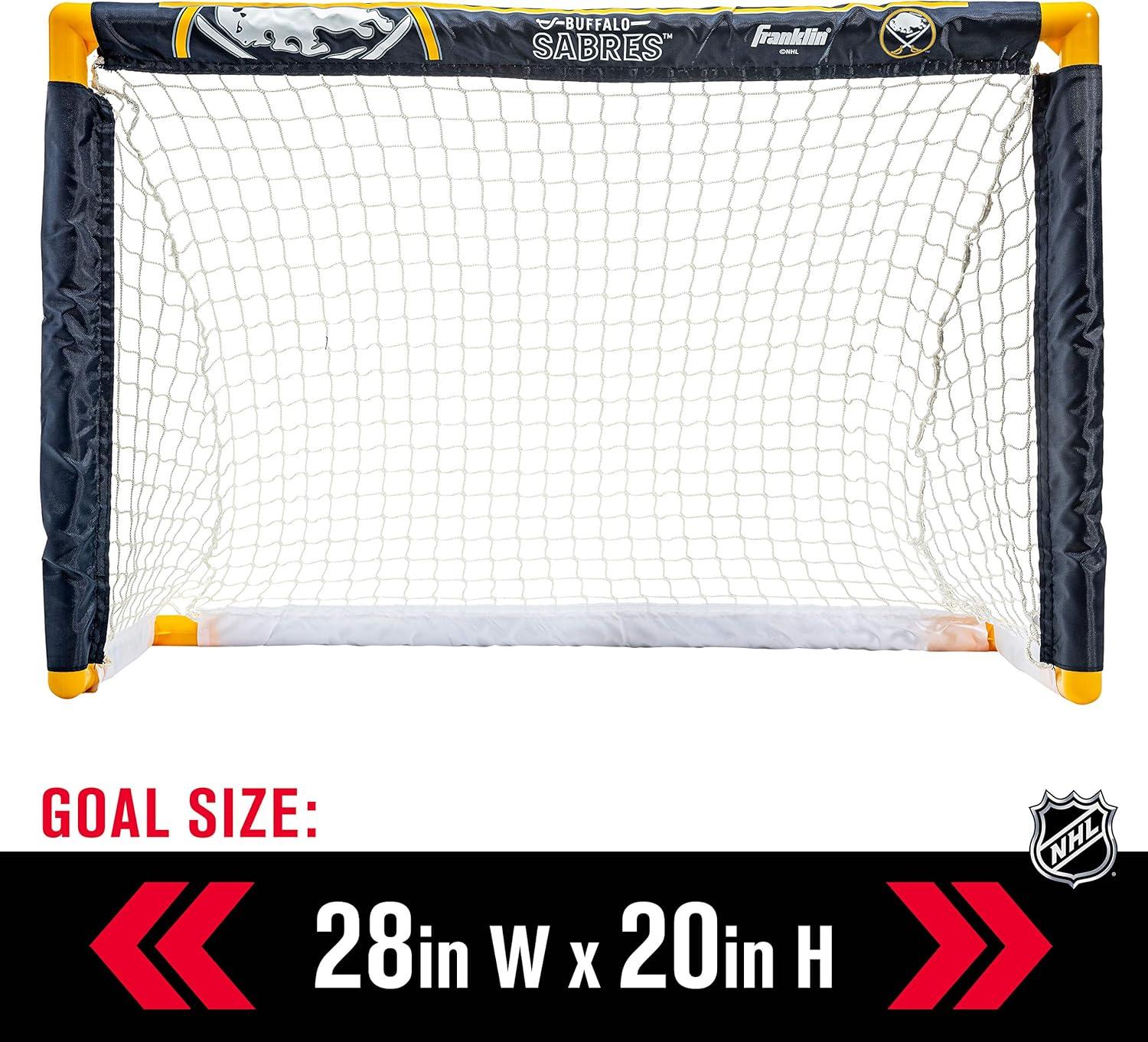 imageFranklin Sports NHL Mini Hockey Set Kids Indoor Knee Hockey Goal Ball 2 Stick Combo Youth Team Indoor Toy Set Official Ages 3Buffalo Sabres