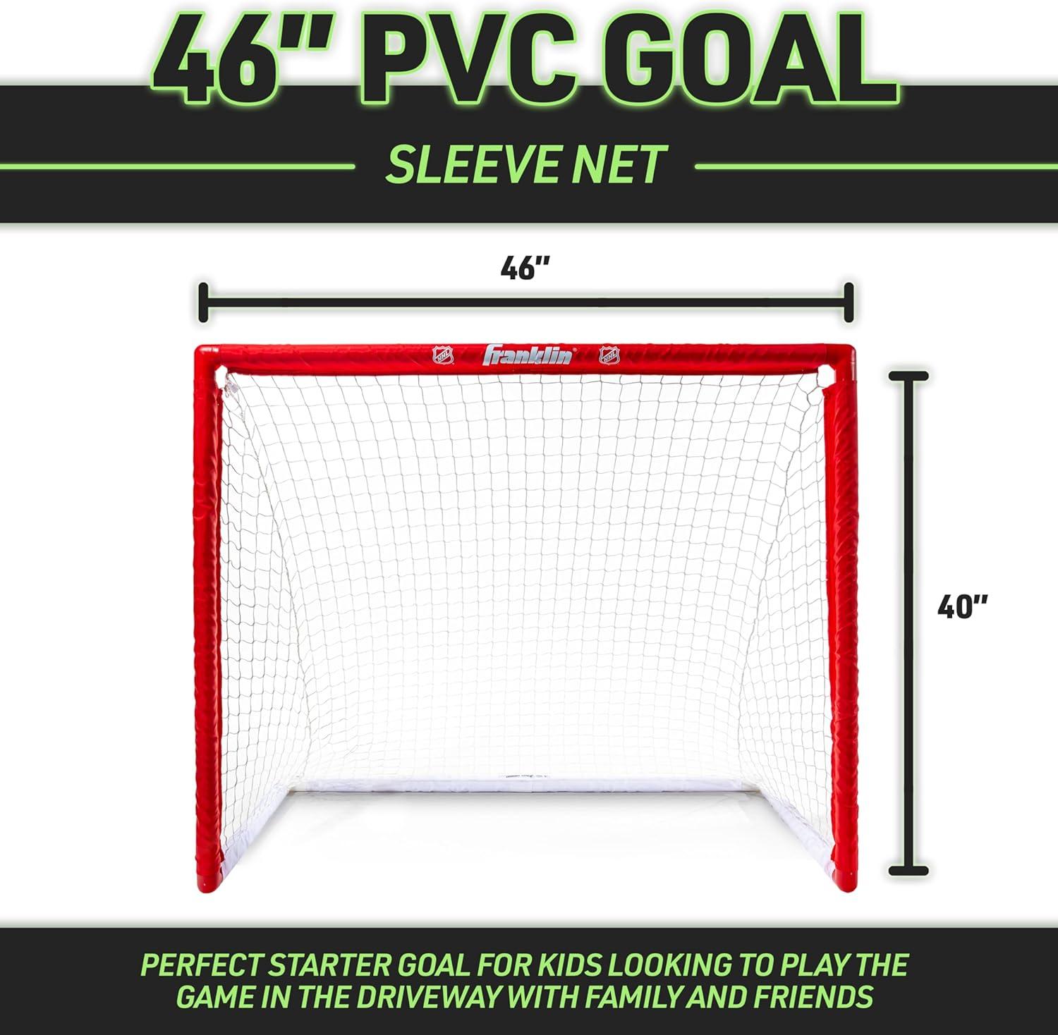 imageFranklin Sports NHL Street Hockey Goal with Net Portable Lightweight PVC Youth Street Roller For Kids 46quot