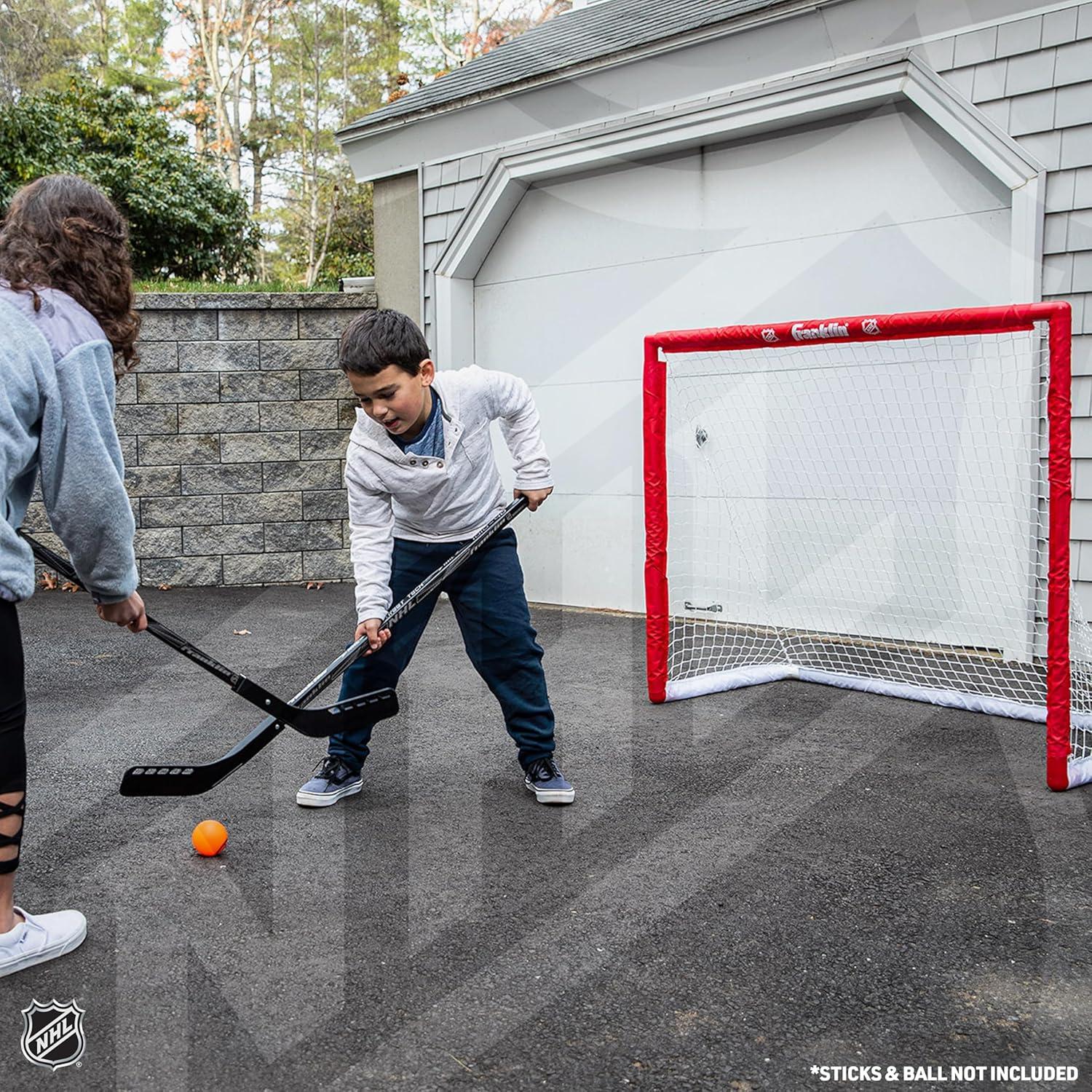 imageFranklin Sports NHL Street Hockey Goal with Net Portable Lightweight PVC Youth Street Roller For Kids 46quot