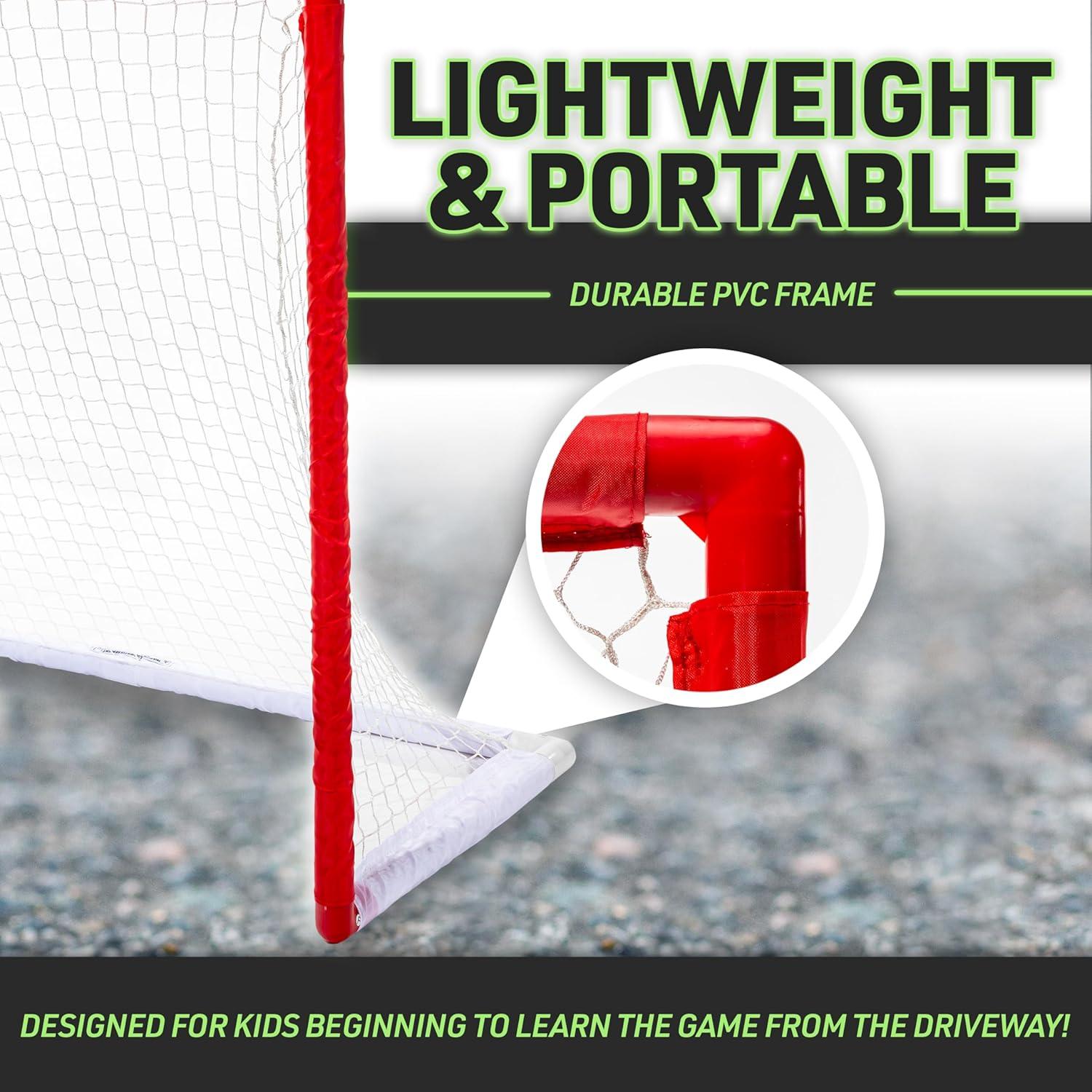 imageFranklin Sports NHL Street Hockey Goal with Net Portable Lightweight PVC Youth Street Roller For Kids 46quot