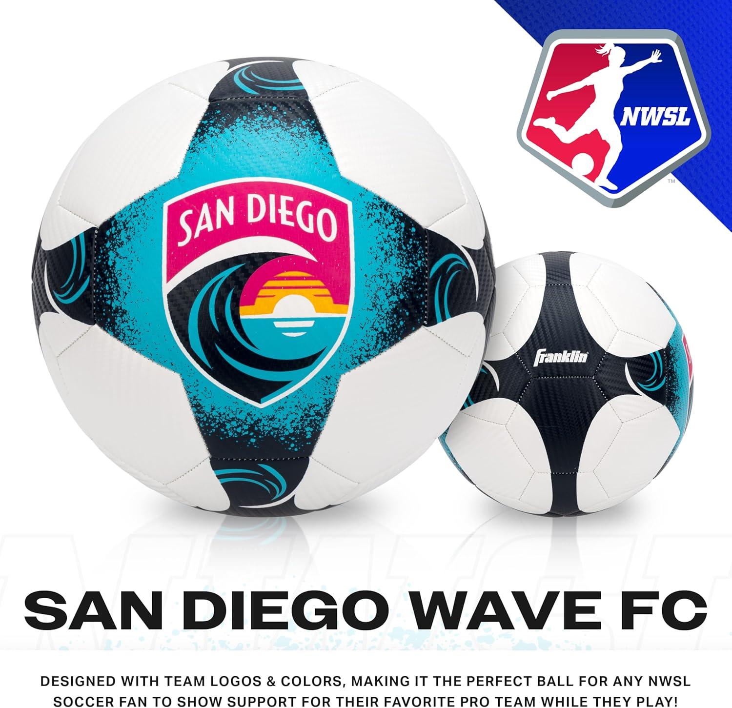 imageFranklin Sports NWSL Team Soccer Balls Soccer Balls for Kids Adults Boys Girls Soccer Balls Official NWSL Team Soccer Ball Available in Official Size 5 or Mini Size 1San Diego Wave FC