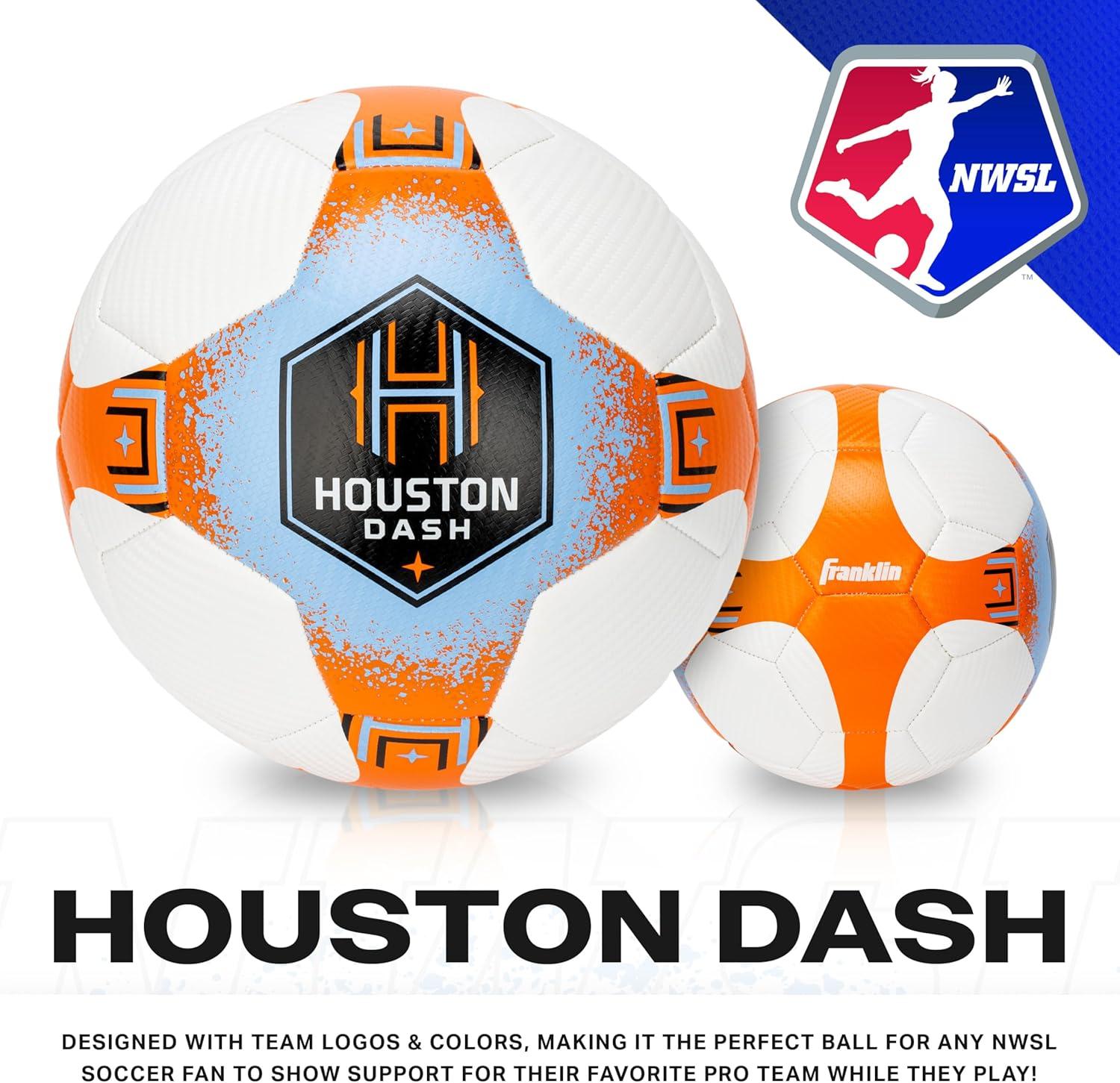 imageFranklin Sports NWSL Team Soccer Balls Soccer Balls for Kids Adults Boys Girls Soccer Balls Official NWSL Team Soccer Ball Available in Official Size 5 or Mini Size 1Houston Dash