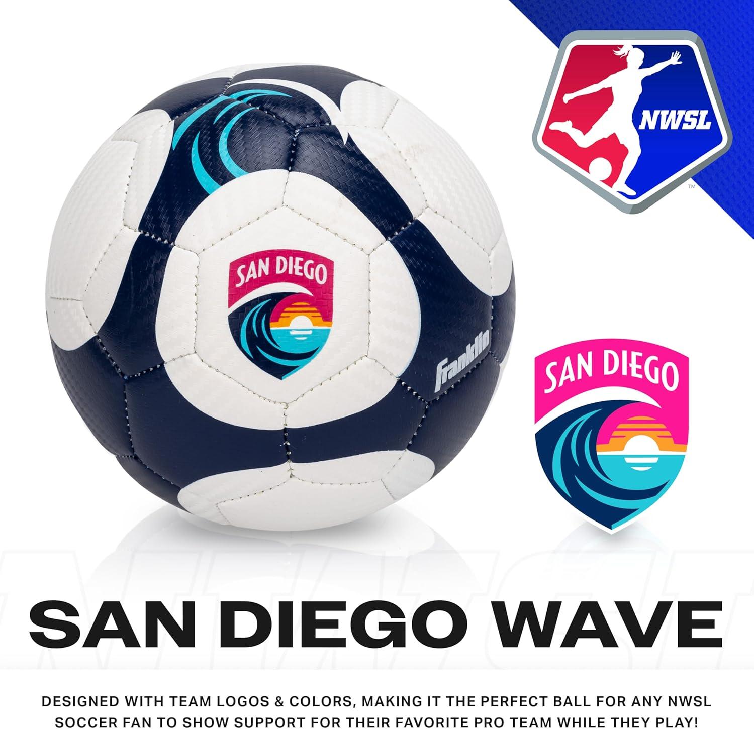 imageFranklin Sports NWSL Team Soccer Balls Soccer Balls for Kids Adults Boys Girls Soccer Balls Official NWSL Team Soccer Ball Available in Official Size 5 or Mini Size 1San Diego Wave FC
