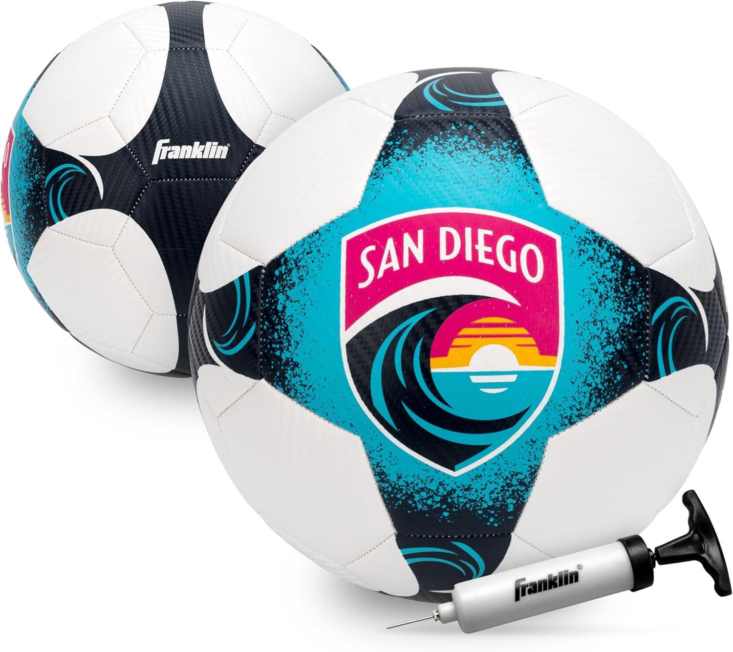 imageFranklin Sports NWSL Team Soccer Balls Soccer Balls for Kids Adults Boys Girls Soccer Balls Official NWSL Team Soccer Ball Available in Official Size 5 or Mini Size 1San Diego Wave FC