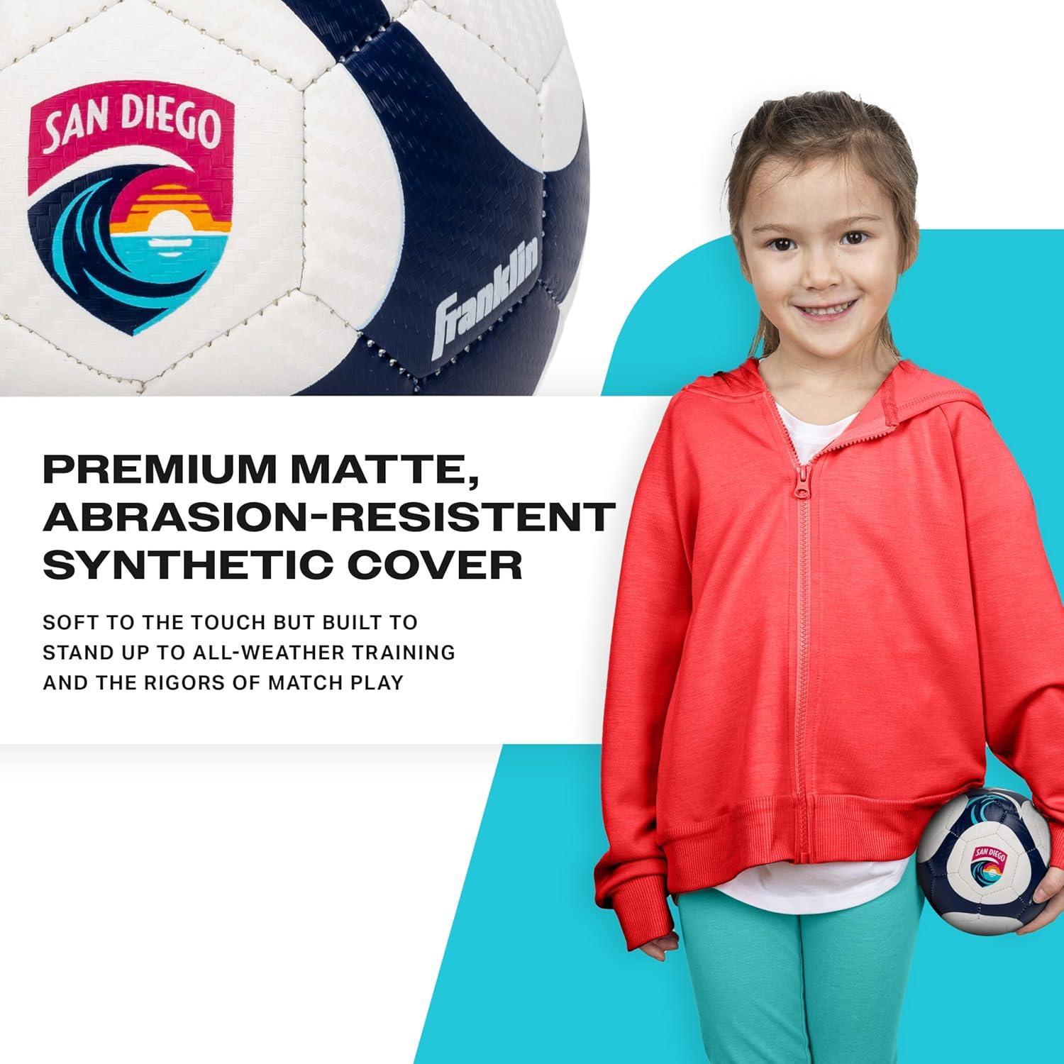 imageFranklin Sports NWSL Team Soccer Balls Soccer Balls for Kids Adults Boys Girls Soccer Balls Official NWSL Team Soccer Ball Available in Official Size 5 or Mini Size 1San Diego Wave FC