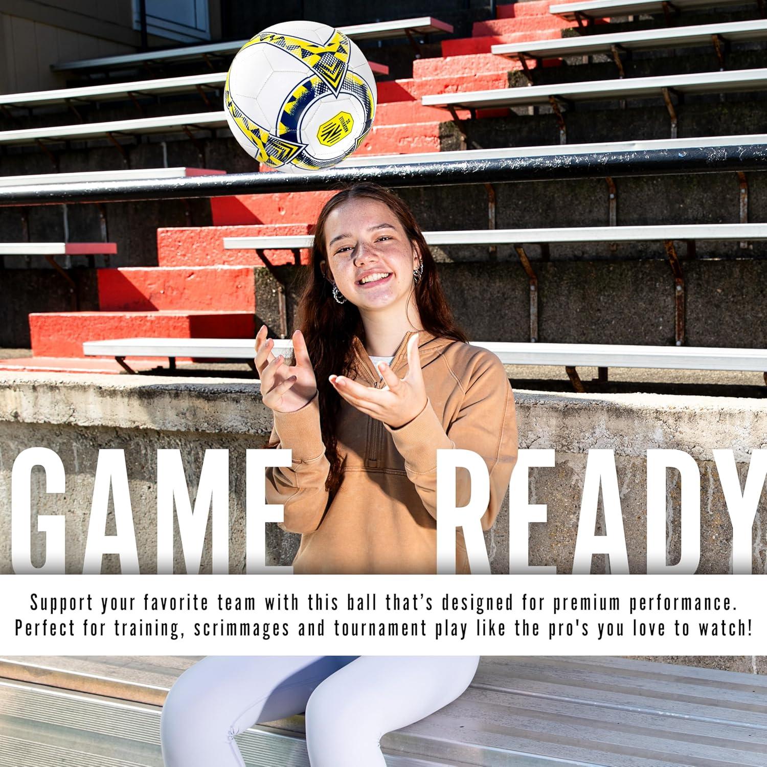 imageFranklin Sports Official MLS Team Soccer Balls Official Size 5 Soccer Balls Regulation Size Weight Soccer Ball for Kids Adults Boys Girls Soccer Ball Air Pump IncludedNashville FC