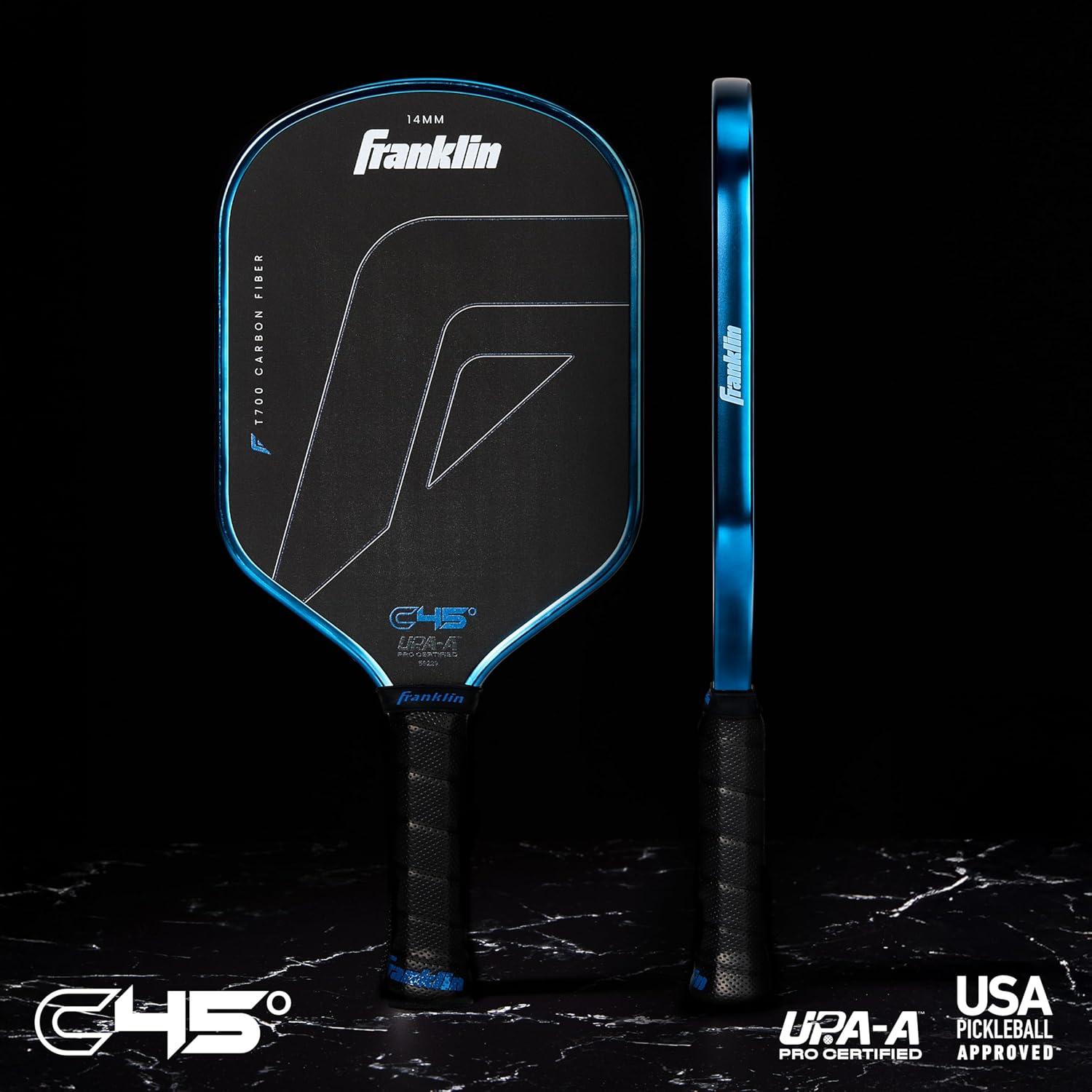 imageFranklin Sports PRO Pickleball Paddles C45 Carbon Fiber Series Official USAP UPA Approved Pro Player DesignBlue