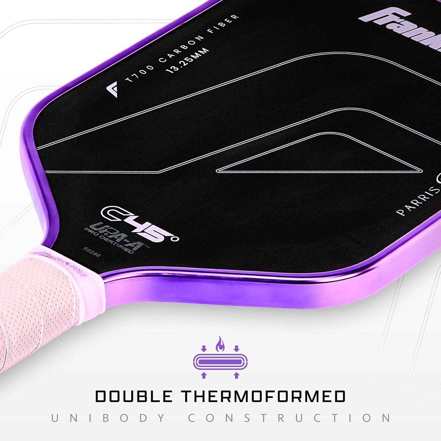 imageFranklin Sports PRO Pickleball Paddles C45 Carbon Fiber Series Official USAP UPA Approved Pro Player DesignLilac