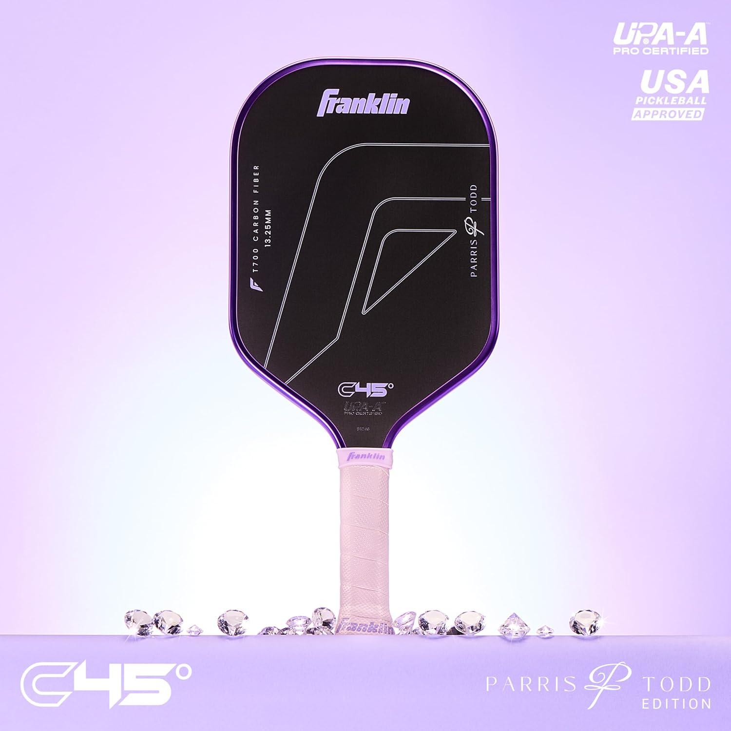 imageFranklin Sports PRO Pickleball Paddles C45 Carbon Fiber Series Official USAP UPA Approved Pro Player DesignLilac