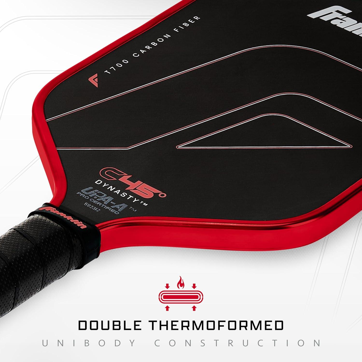 imageFranklin Sports PRO Pickleball Paddles C45 Carbon Fiber Series Official USAP UPA Approved Pro Player DesignRed