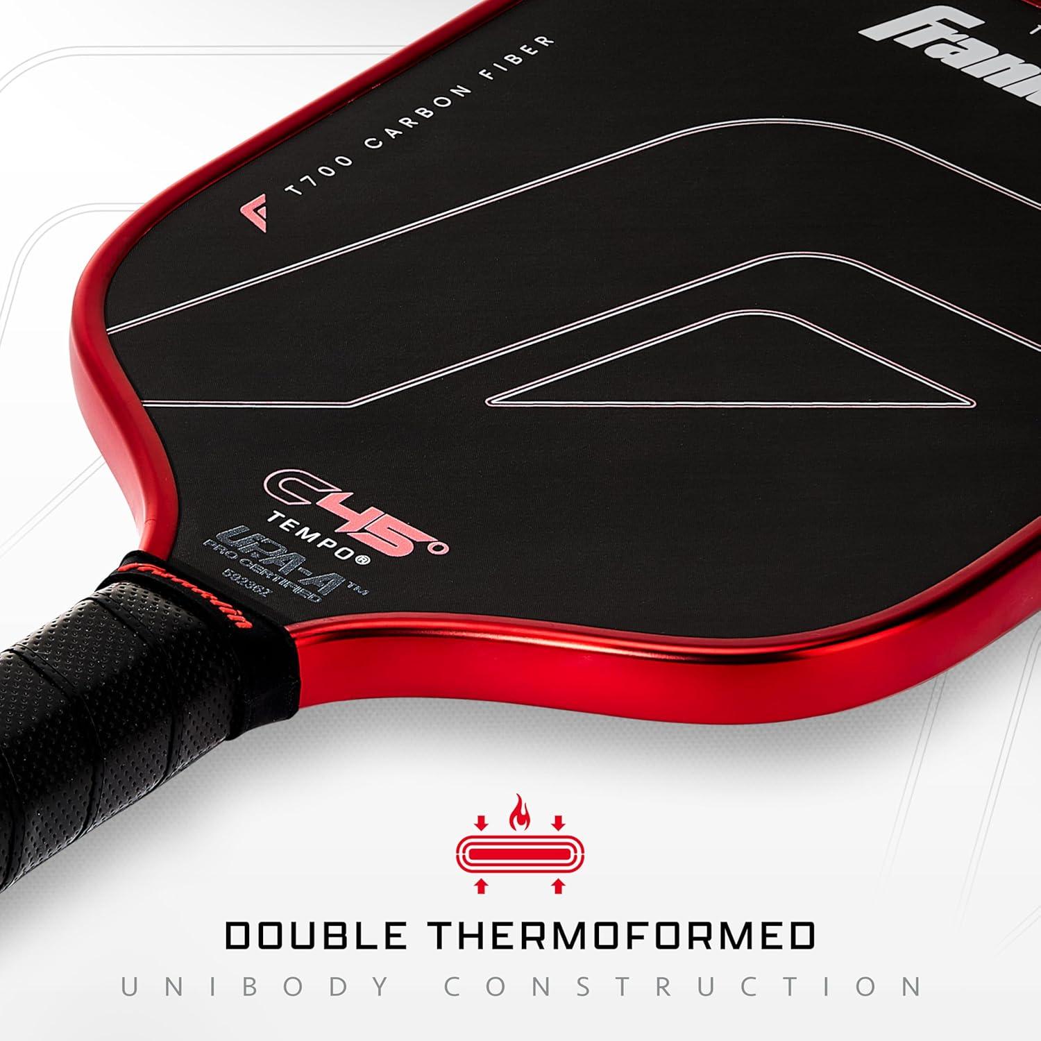 imageFranklin Sports PRO Pickleball Paddles C45 Carbon Fiber Series Official USAP UPA Approved Pro Player DesignRed