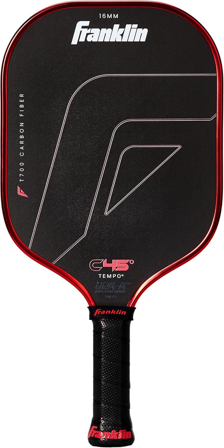 imageFranklin Sports PRO Pickleball Paddles C45 Carbon Fiber Series Official USAP UPA Approved Pro Player DesignRed