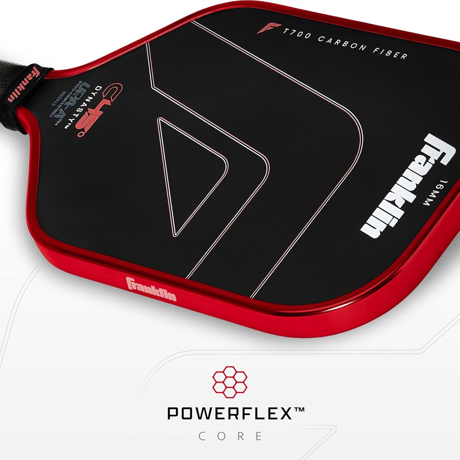 imageFranklin Sports PRO Pickleball Paddles C45 Carbon Fiber Series Official USAP UPA Approved Pro Player DesignRed