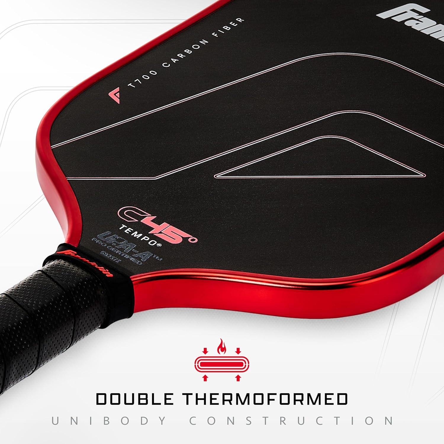 imageFranklin Sports PRO Pickleball Paddles C45 Carbon Fiber Series Official USAP UPA Approved Pro Player DesignRed