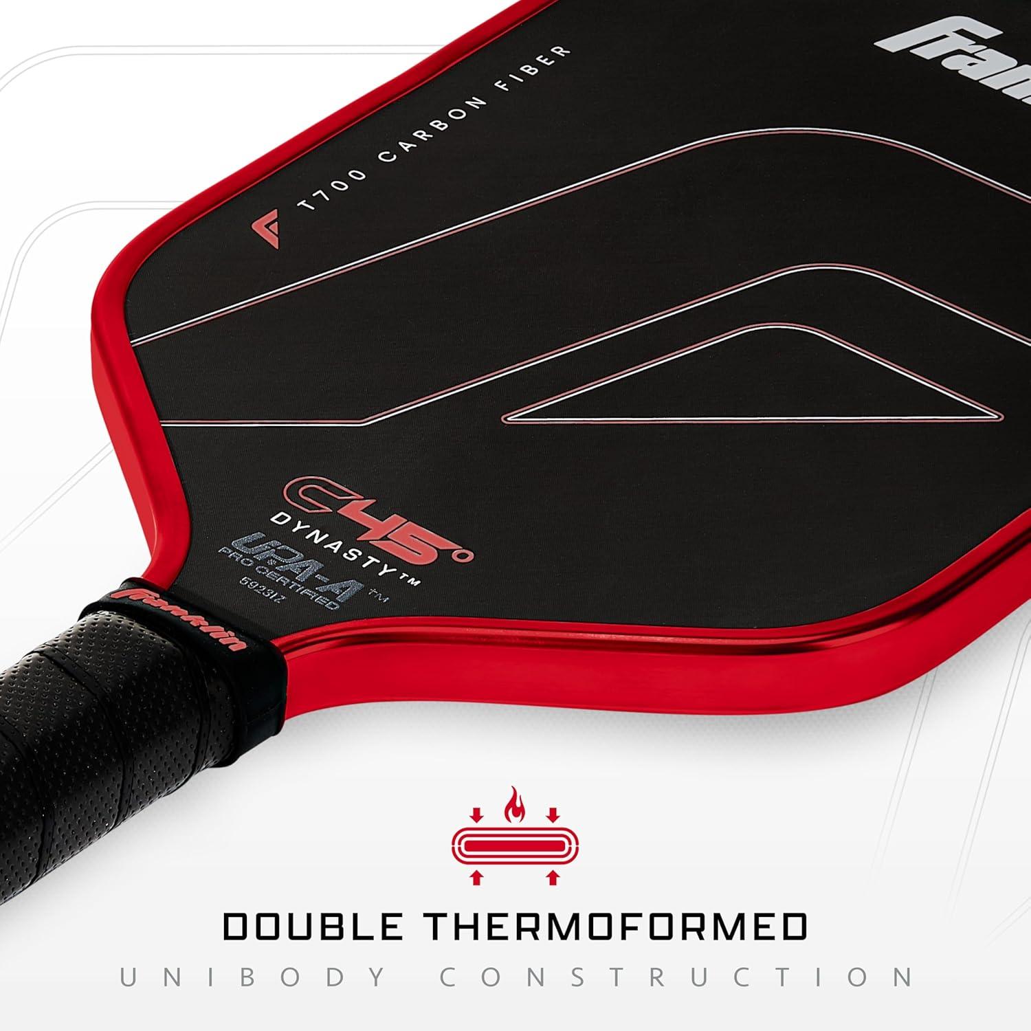 imageFranklin Sports PRO Pickleball Paddles C45 Carbon Fiber Series Official USAP UPA Approved Pro Player DesignRed