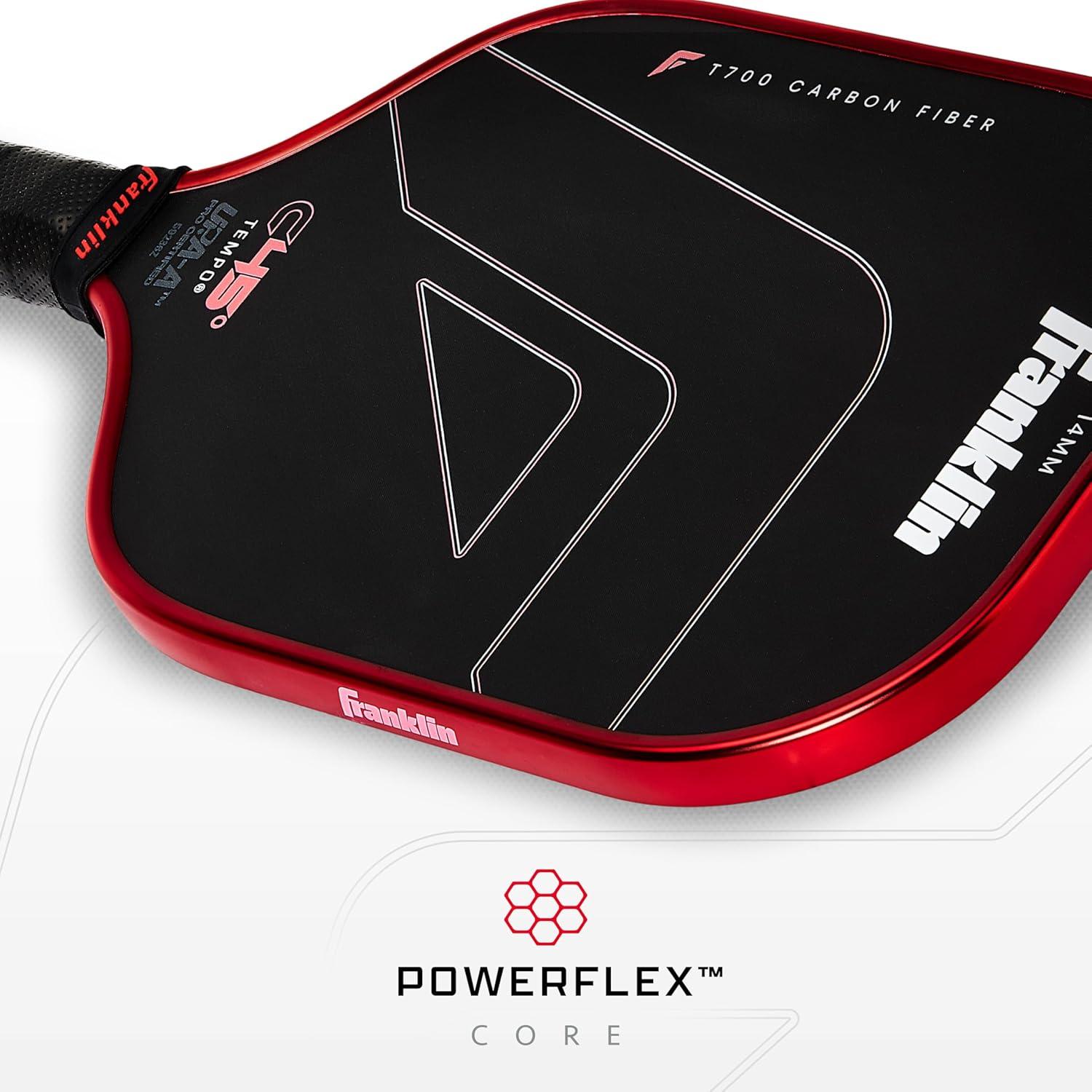 imageFranklin Sports PRO Pickleball Paddles C45 Carbon Fiber Series Official USAP UPA Approved Pro Player DesignRed