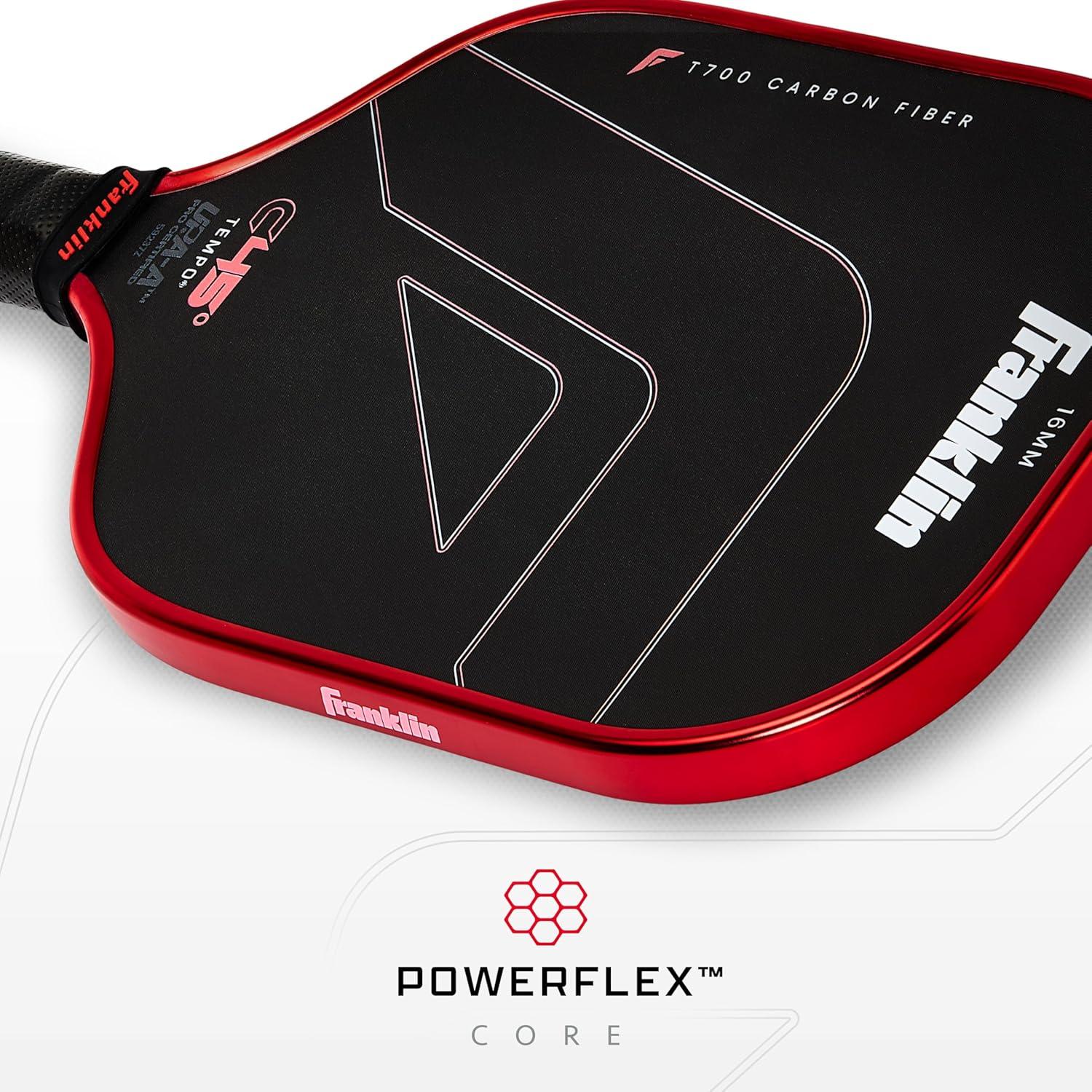 imageFranklin Sports PRO Pickleball Paddles C45 Carbon Fiber Series Official USAP UPA Approved Pro Player DesignRed