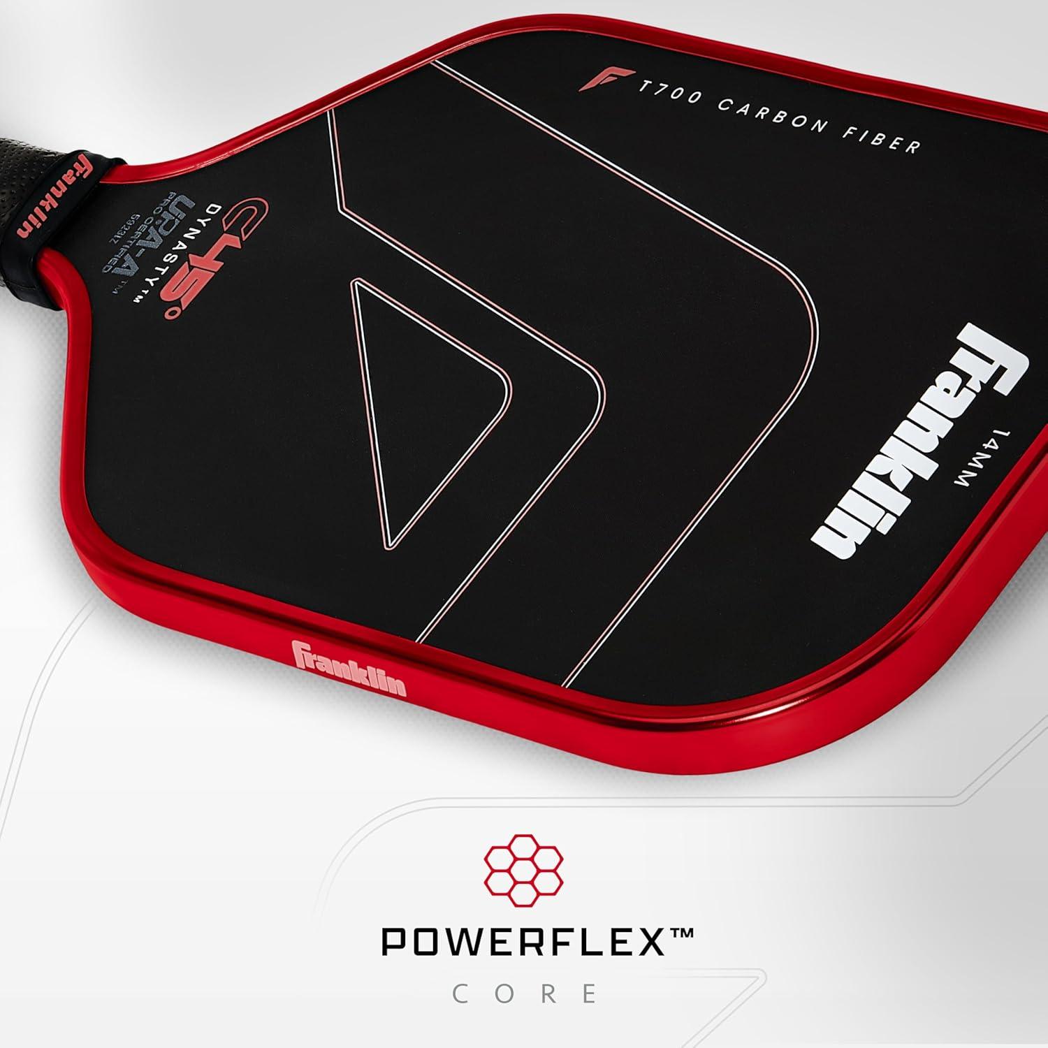 imageFranklin Sports PRO Pickleball Paddles C45 Carbon Fiber Series Official USAP UPA Approved Pro Player DesignRed