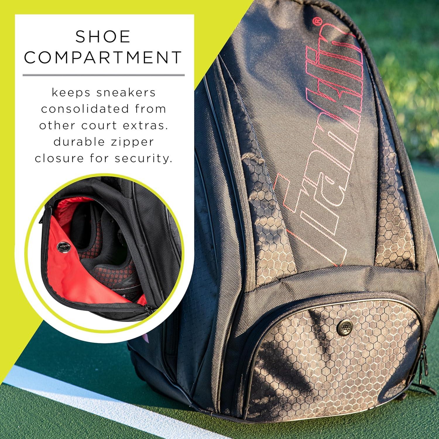 imageFranklin Sports Pickleball Bags Deluxe Competition Pro Pickleball Backpack for Gear Equipment Pickleball Bag for Men Women Holds Paddles Pickleballs Accessories Elite Nylon Fabric