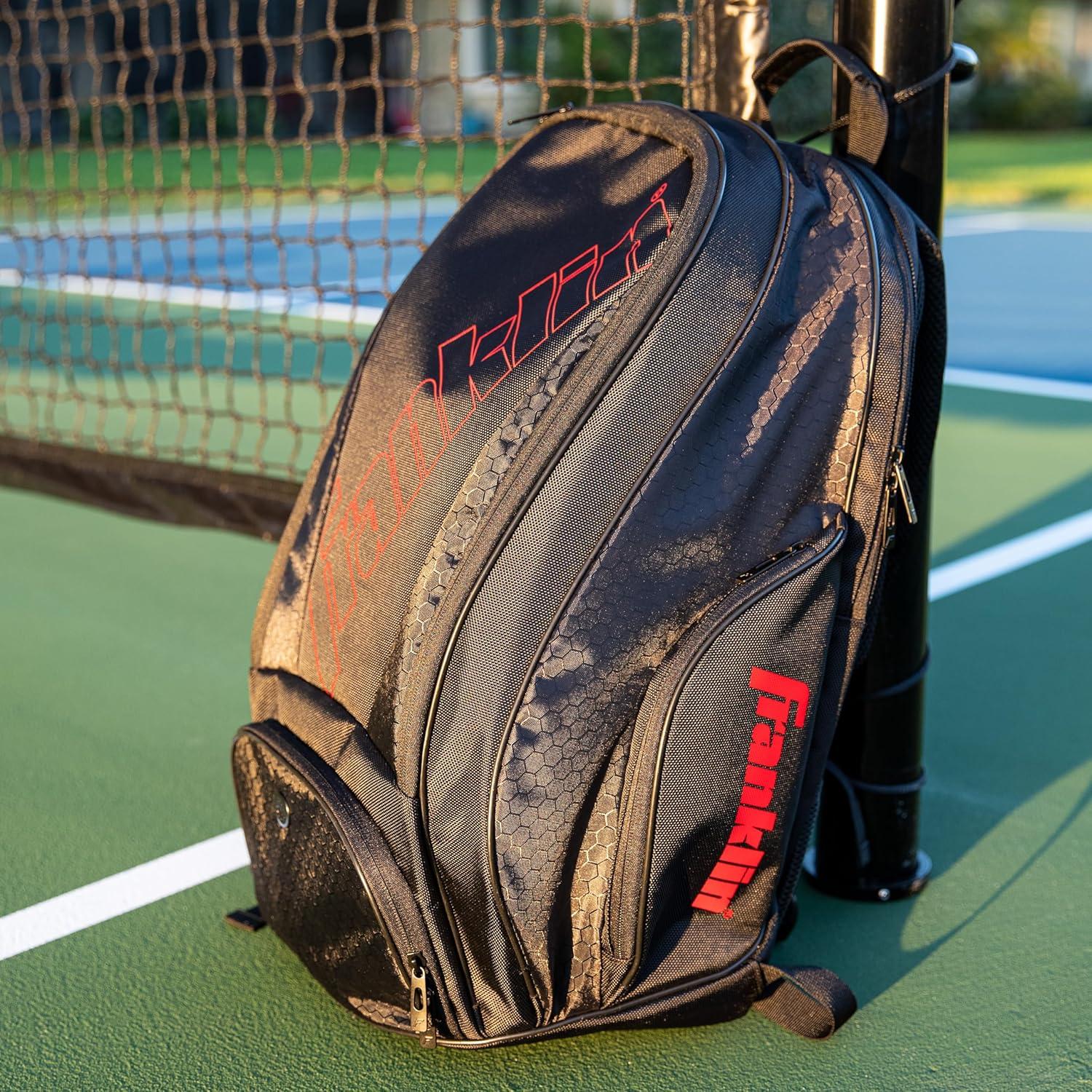 imageFranklin Sports Pickleball Bags Deluxe Competition Pro Pickleball Backpack for Gear Equipment Pickleball Bag for Men Women Holds Paddles Pickleballs Accessories Elite Nylon Fabric