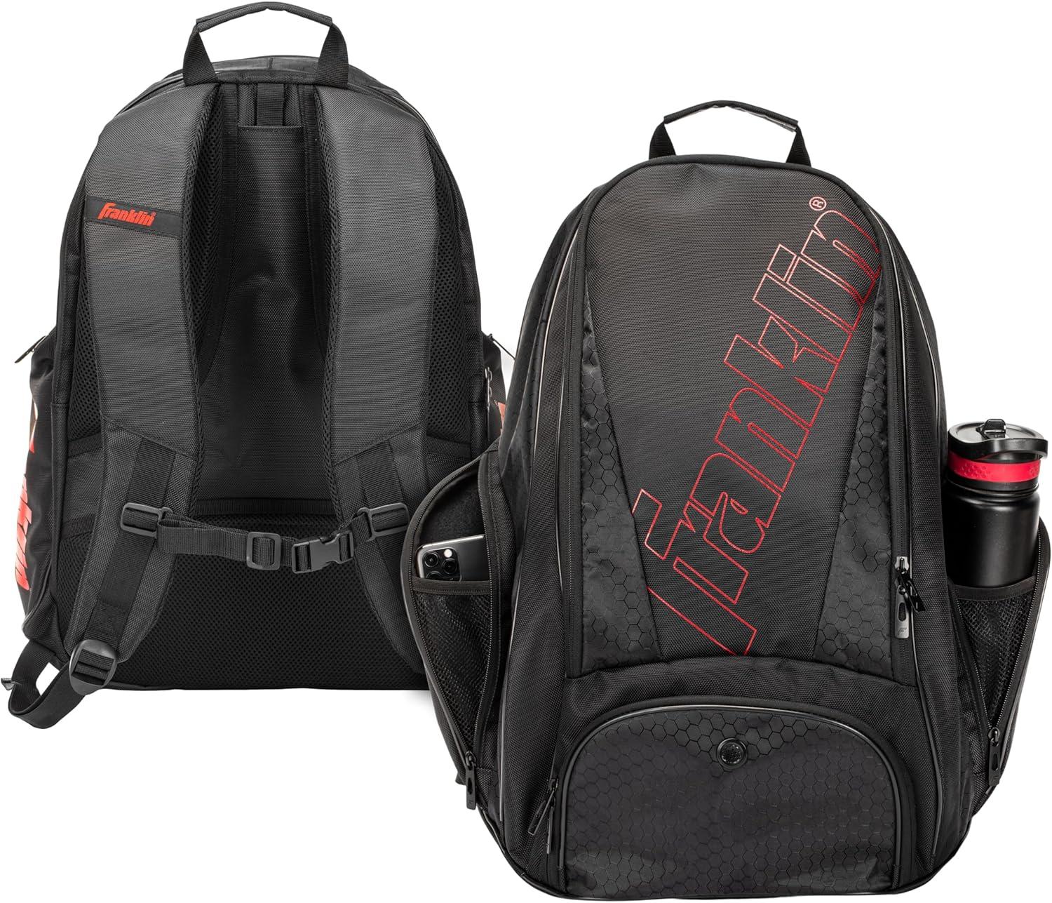 imageFranklin Sports Pickleball Bags Deluxe Competition Pro Pickleball Backpack for Gear Equipment Pickleball Bag for Men Women Holds Paddles Pickleballs Accessories Elite Nylon Fabric