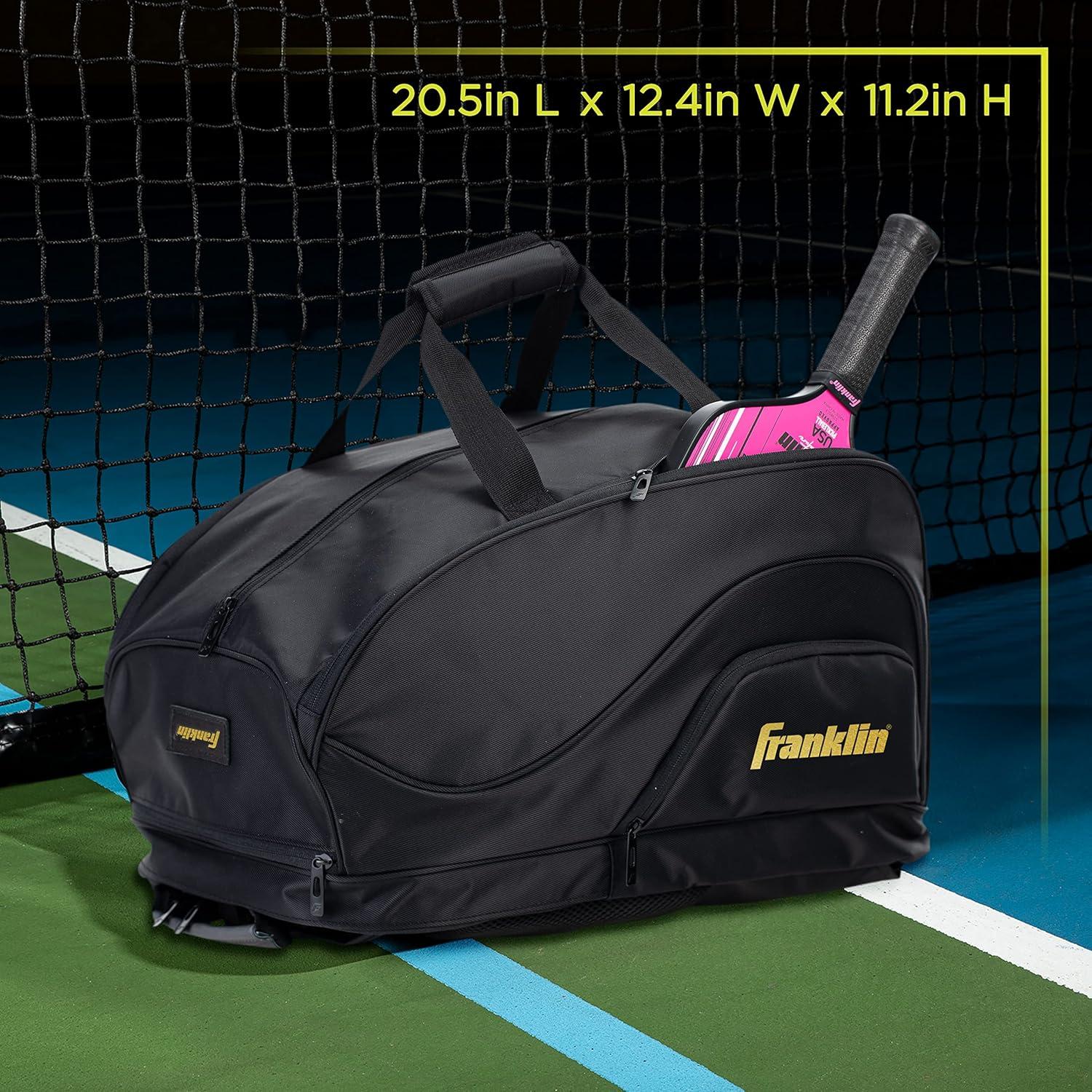 imageFranklin Sports Pickleball Bags Sling Bag Duffle Bag Backpack for Paddles Pickleballs Accessories Elite Nylon Fabric Pickleball Equipment Bag for Men Women BlackElite Hybrid Backpack