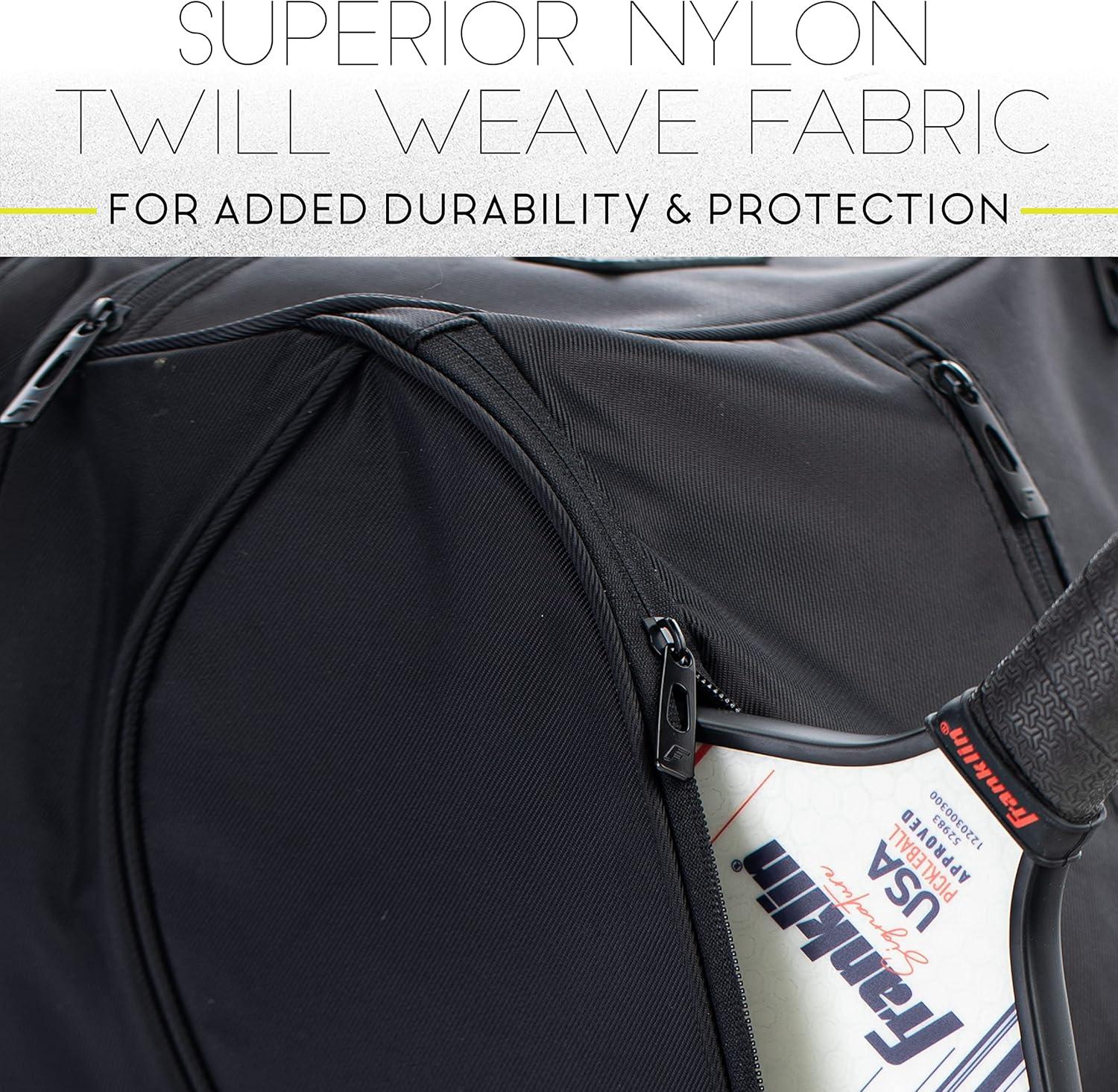 imageFranklin Sports Pickleball Bags Sling Bag Duffle Bag Backpack for Paddles Pickleballs Accessories Elite Nylon Fabric Pickleball Equipment Bag for Men Women BlackElite Hybrid Backpack