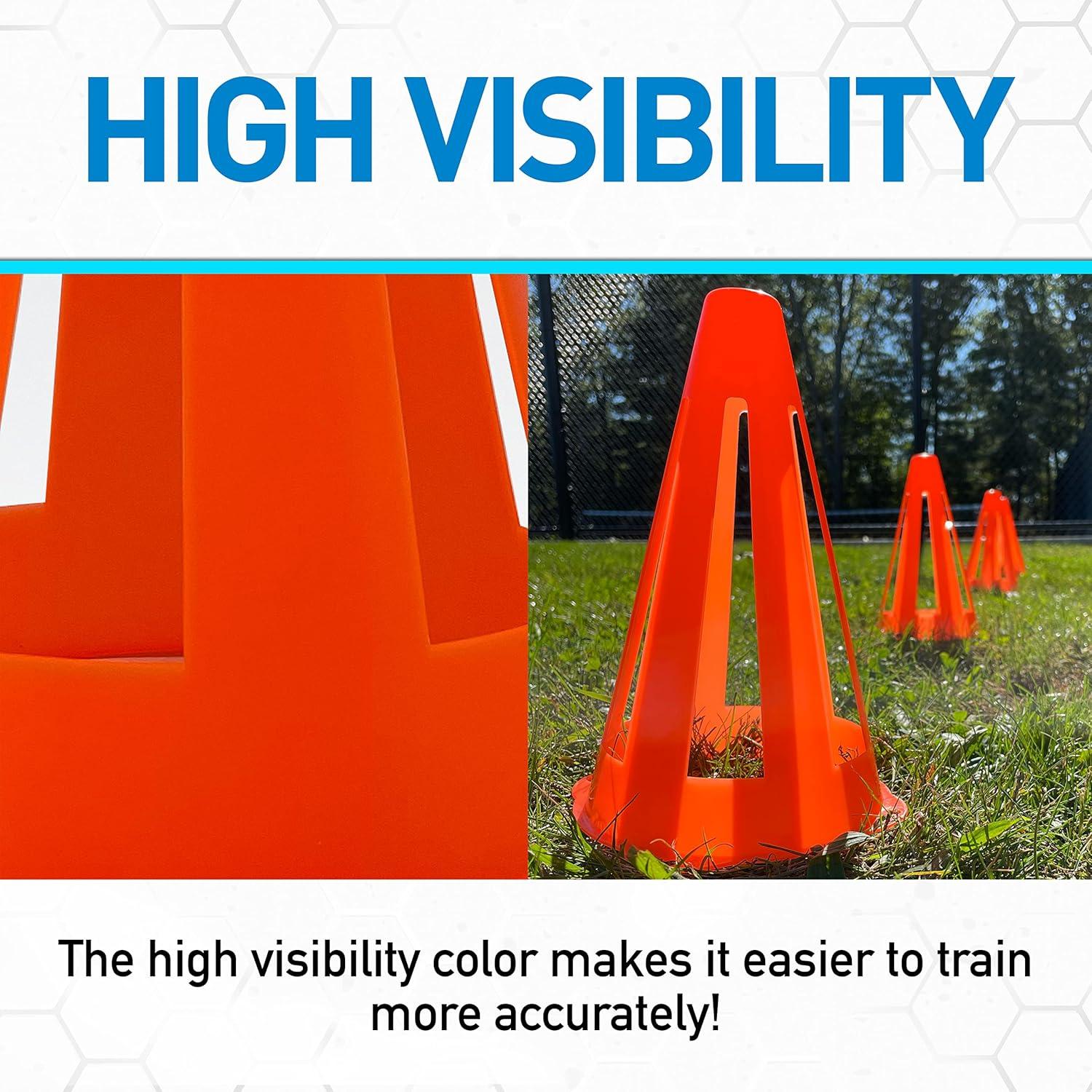 imageFranklin Sports Plastic Soccer Cones Mini Sports Cones for Drills Practice Flexible Orange Goal Cones for Training Games 9 InchesCone