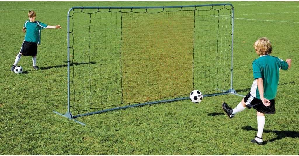 imageFranklin Sports Soccer Rebounder Tournament Steel Rebounding Net Perfect for Backyard Practice and Training 12 x 6 ampamp 6 x 412 x 6 Silver