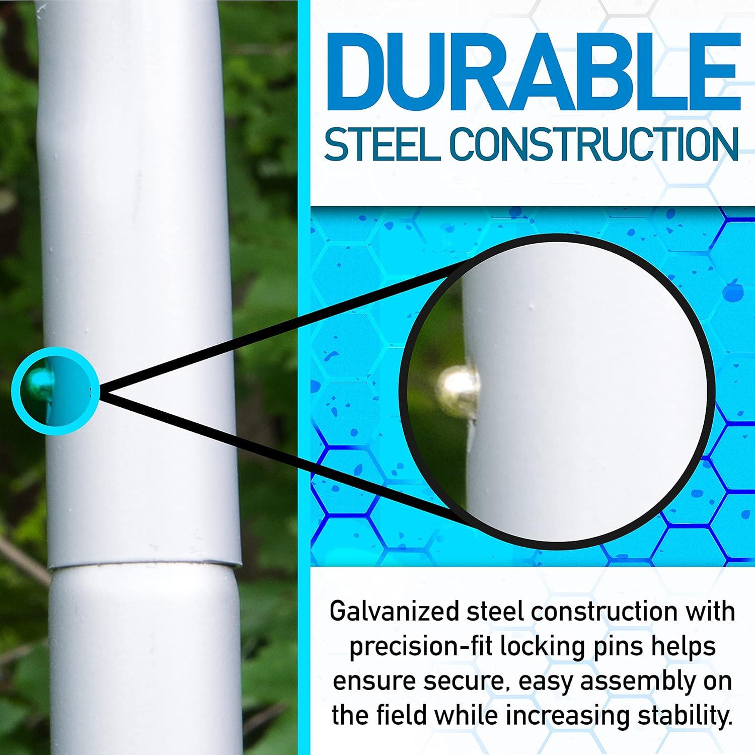 imageFranklin Sports Soccer Rebounder Tournament Steel Rebounding Net Perfect for Backyard Practice and Training 12 x 6 ampamp 6 x 412 x 6 Silver