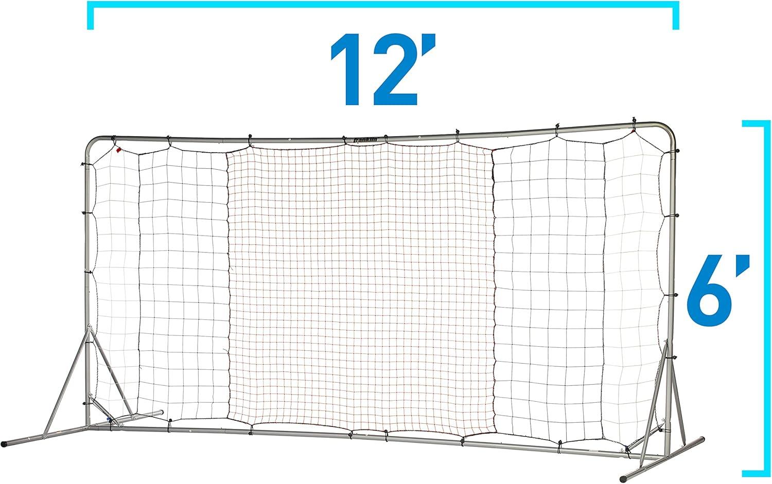imageFranklin Sports Soccer Rebounder Tournament Steel Rebounding Net Perfect for Backyard Practice and Training 12 x 6 ampamp 6 x 412 x 6 Silver