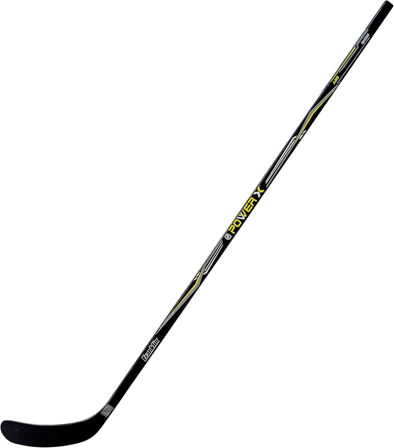 imageFranklin Sports Street Hockey Sticks Ambush Junior Street Hockey Stick Wood and Fiberglass Shaft ABS Blade One Piece Stick 46quot 52quot 58quotBlackYellow Power