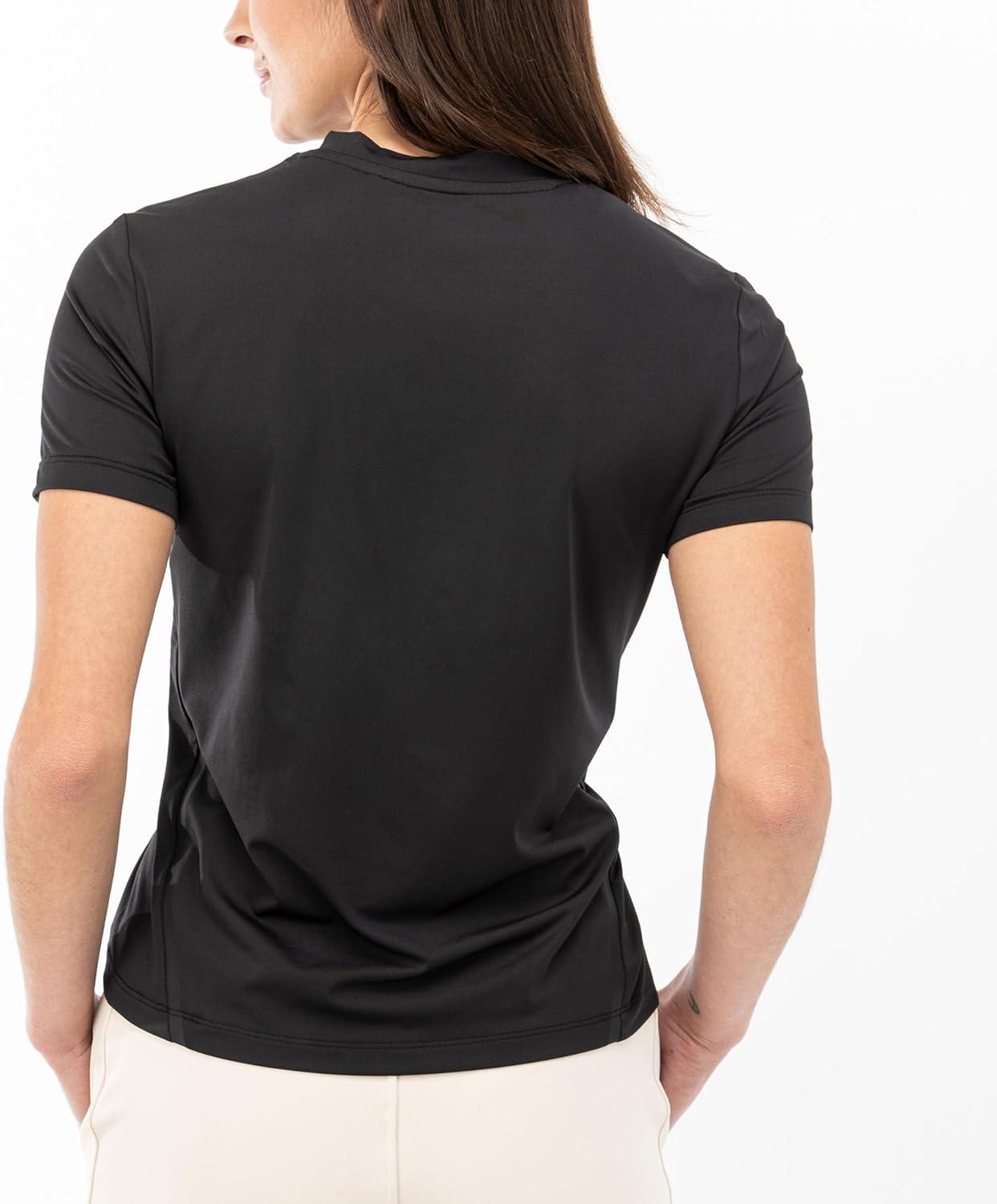 imageFranklin Sports Womens Active Performance Pickleball Top Short Sleeve TShirt Running Yoga Gym Lifestyle TeeBlack