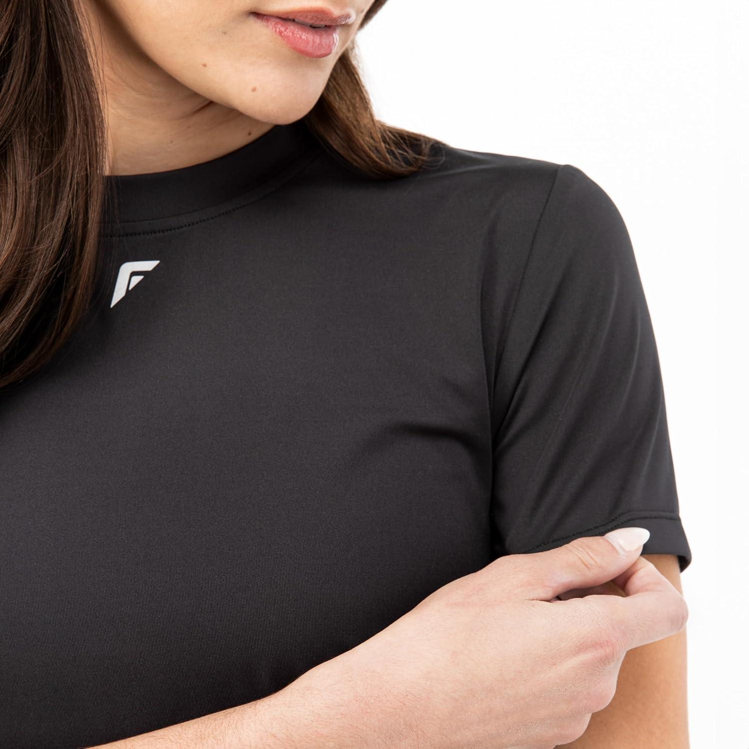 imageFranklin Sports Womens Active Performance Pickleball Top Short Sleeve TShirt Running Yoga Gym Lifestyle TeeBlack