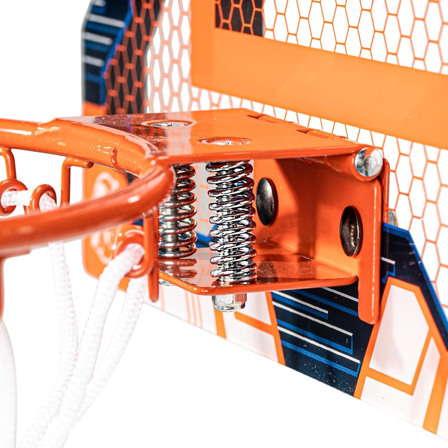 imageNerf Basketball Hoop Set Pro Hoop Mini Hoop Set with Mini Basketball Steel Rim Great for DunkingBlue Mini