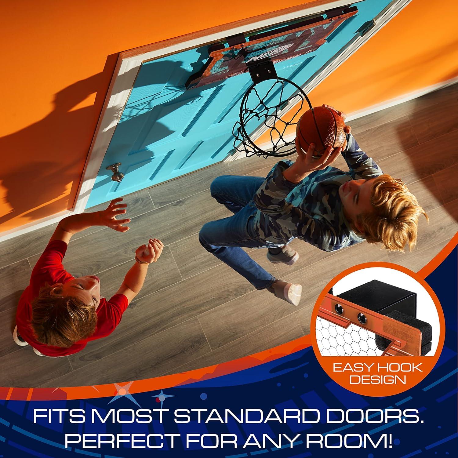 imageNerf Basketball Hoop Set Pro Hoop Mini Hoop Set with Mini Basketball Steel Rim Great for DunkingOrange Standard