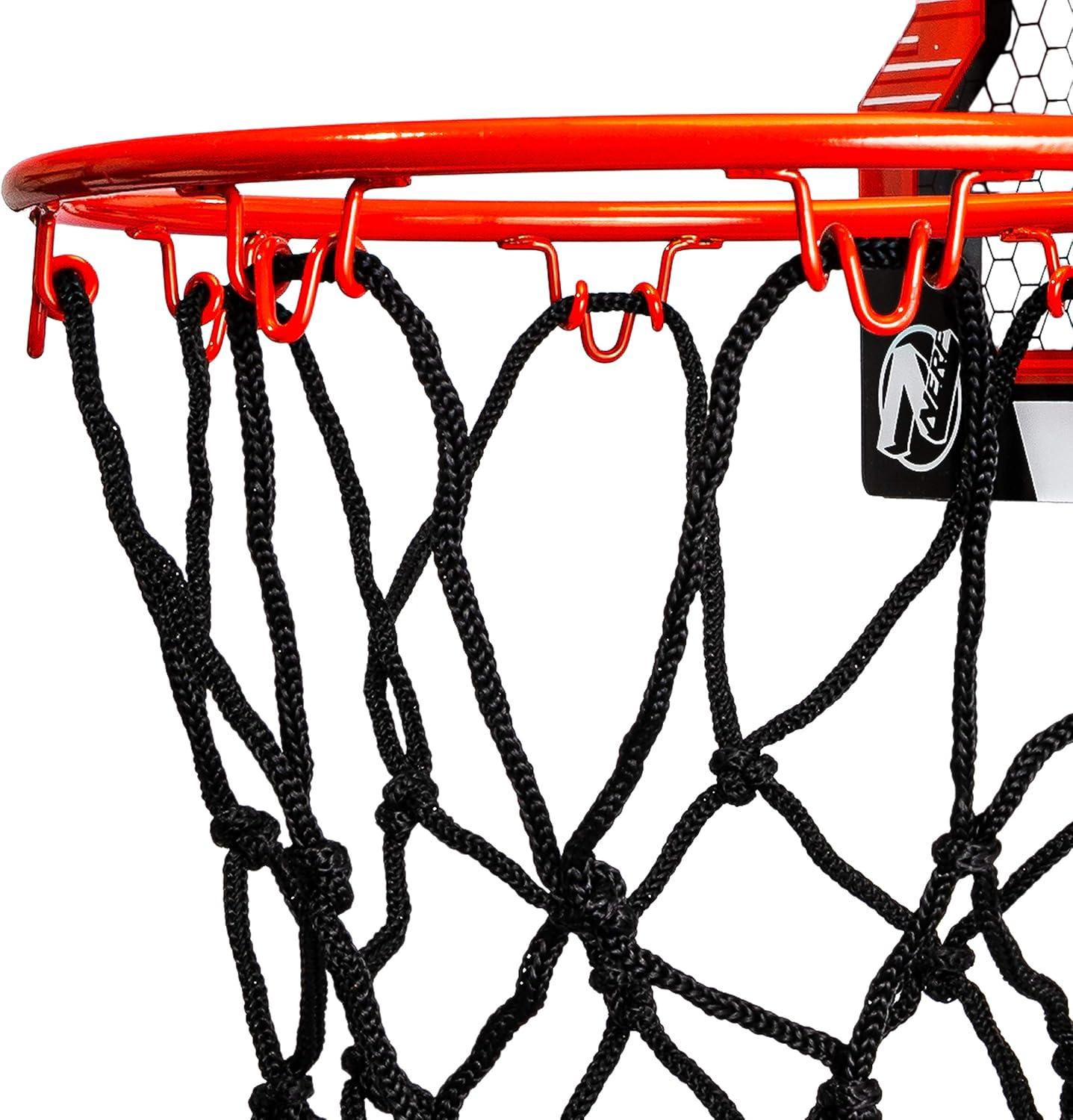 imageNerf Basketball Hoop Set Pro Hoop Mini Hoop Set with Mini Basketball Steel Rim Great for DunkingRed Standard