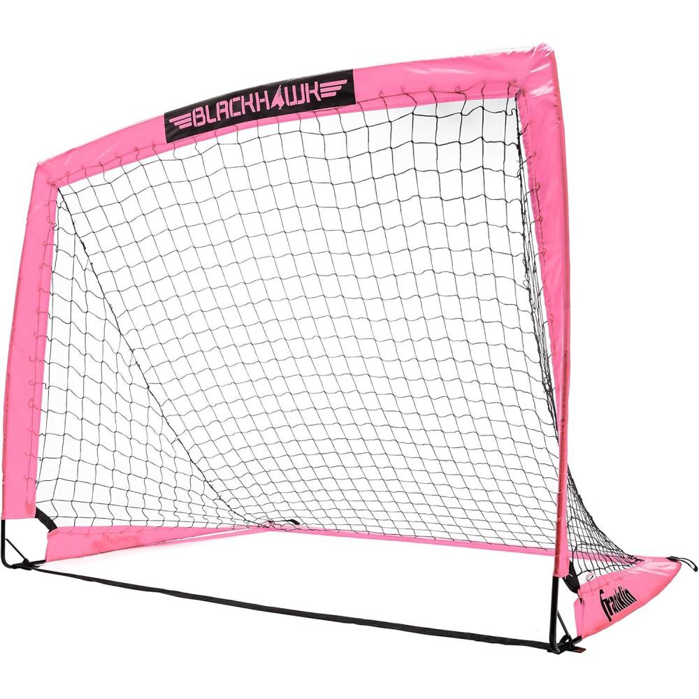 imageFranklin Sports Blackhawk Backyard Soccer Goal  Portable Pop Up Soccer Nets  Youth  Adult Folding Indoor  Outdoor Goals  Multiple Sizes  Colors  Perfect for Games  PracticePink