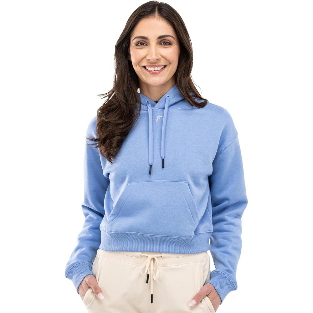 imageFranklin Sports Crop Top Hooded Sweatshirt for WomenBlue