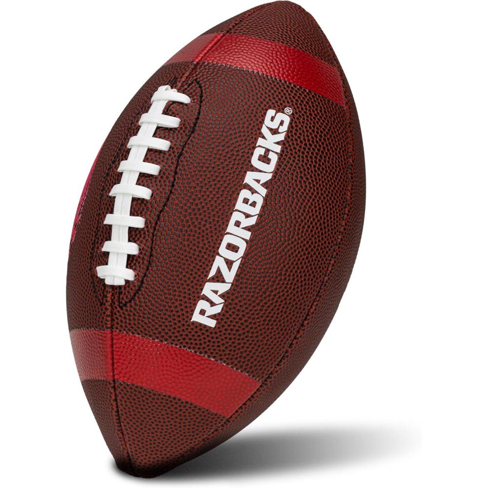 imageFranklin Sports Kids NCAA Youth Football  Official College Team Football with Team Logos  Junior SizeArkansas Razorbacks