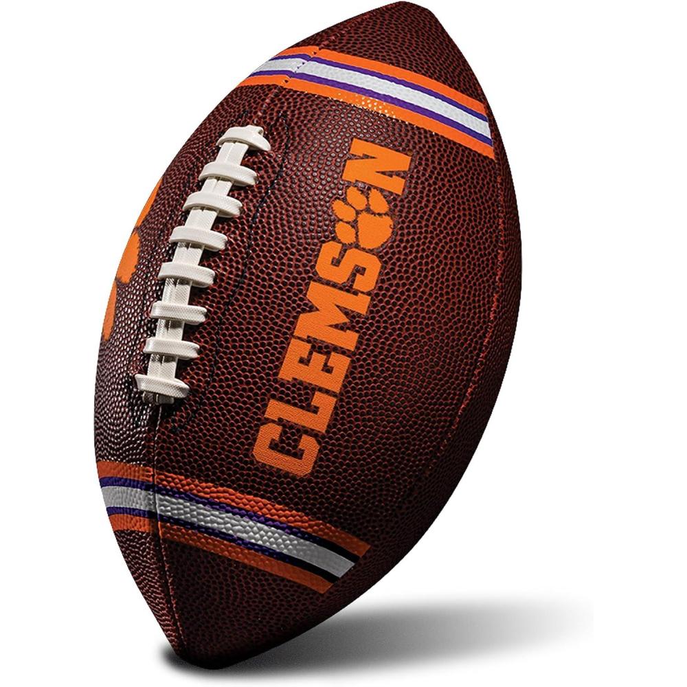 imageFranklin Sports Kids NCAA Youth Football  Official College Team Football with Team Logos  Junior SizeClemson Tigers