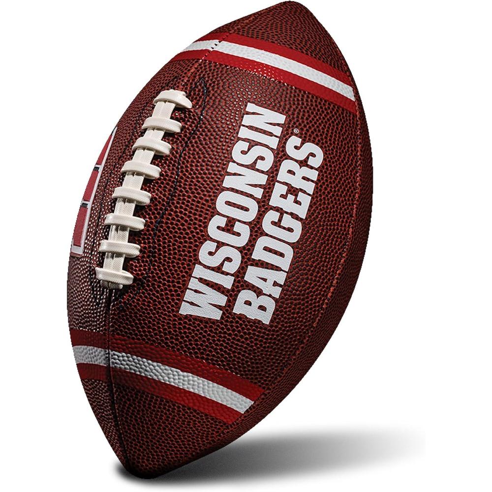 imageFranklin Sports Kids NCAA Youth Football  Official College Team Football with Team Logos  Junior SizeWisconsin Badgers