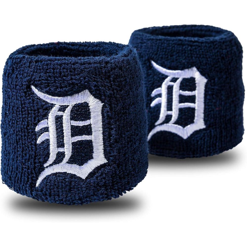 imageFranklin Sports MLB Team Licensed Baseball Wristbands  MLB Team Logo Sweat Wristbands  Great for Costumes  Uniforms  PairDetroit Tigers